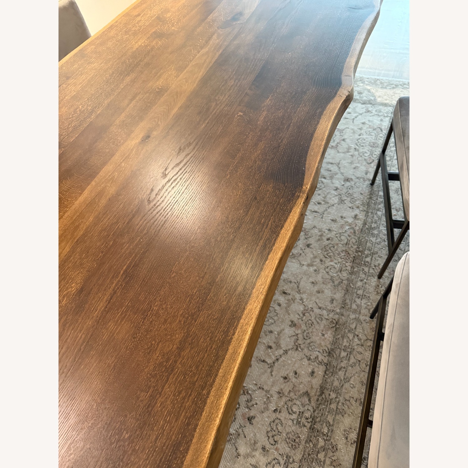 Seared Oak Dining Table with Brushd Gold Base - image-4