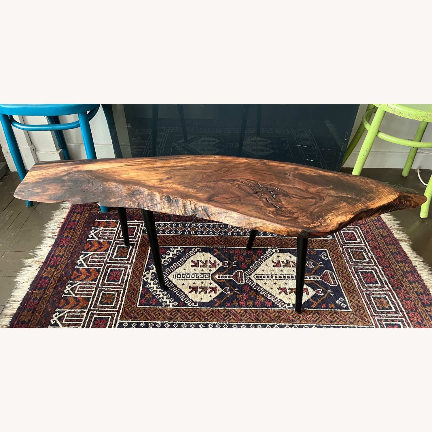 Live Edge Coffee Table Mid Century Style Cherry  - image-8