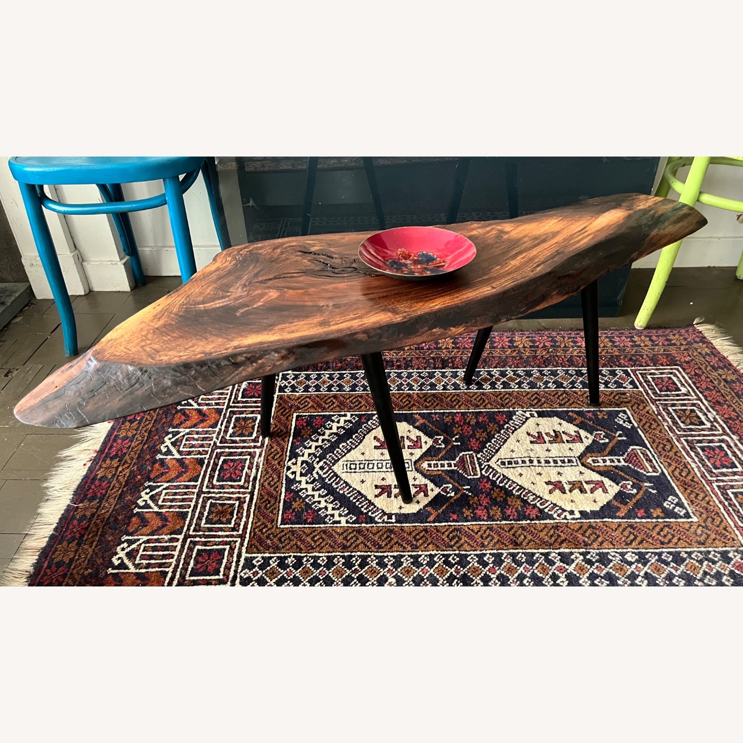Live Edge Coffee Table Mid Century Style Cherry  - image-4