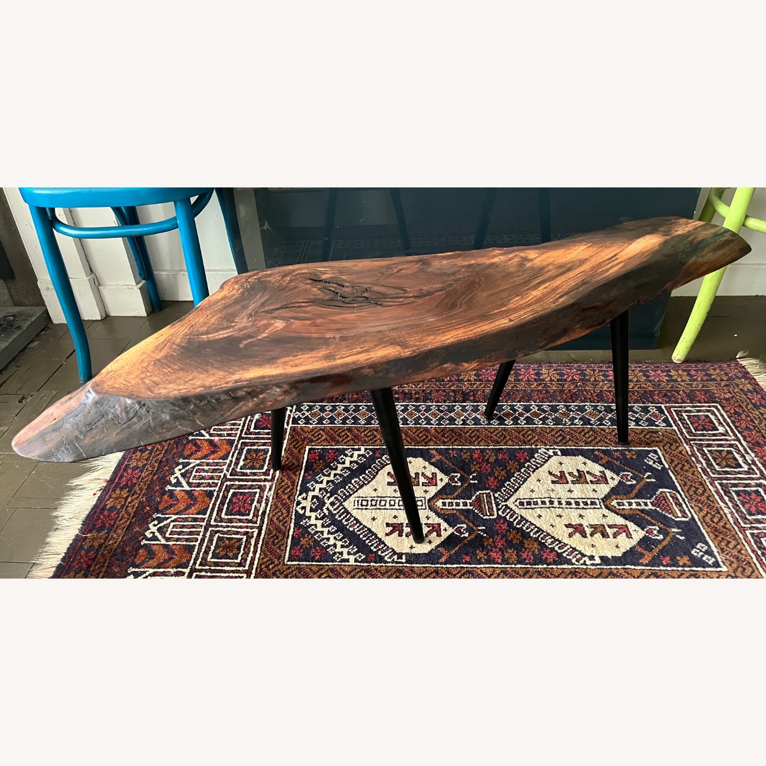 Live Edge Coffee Table Mid Century Style Cherry  - image-1