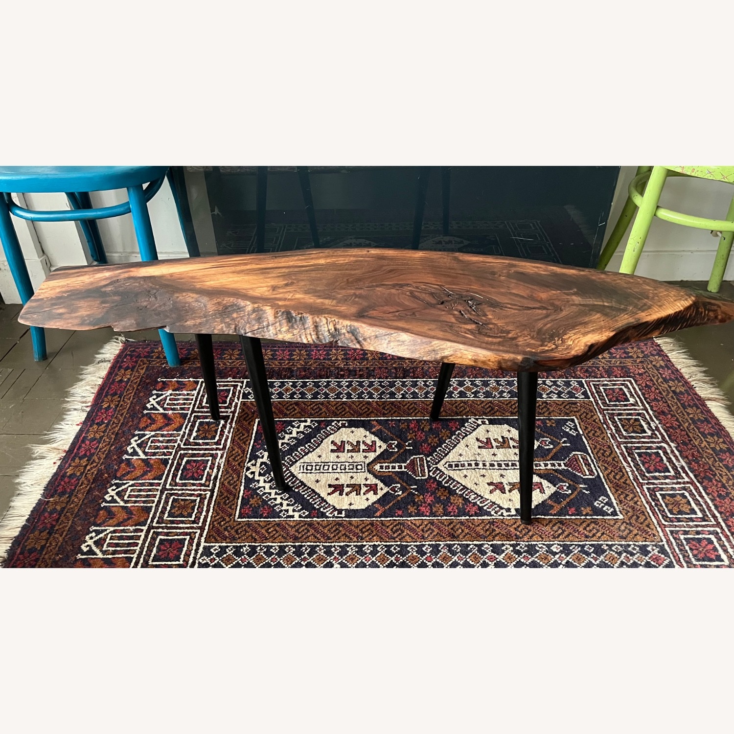 Live Edge Coffee Table Mid Century Style Cherry  - image-10