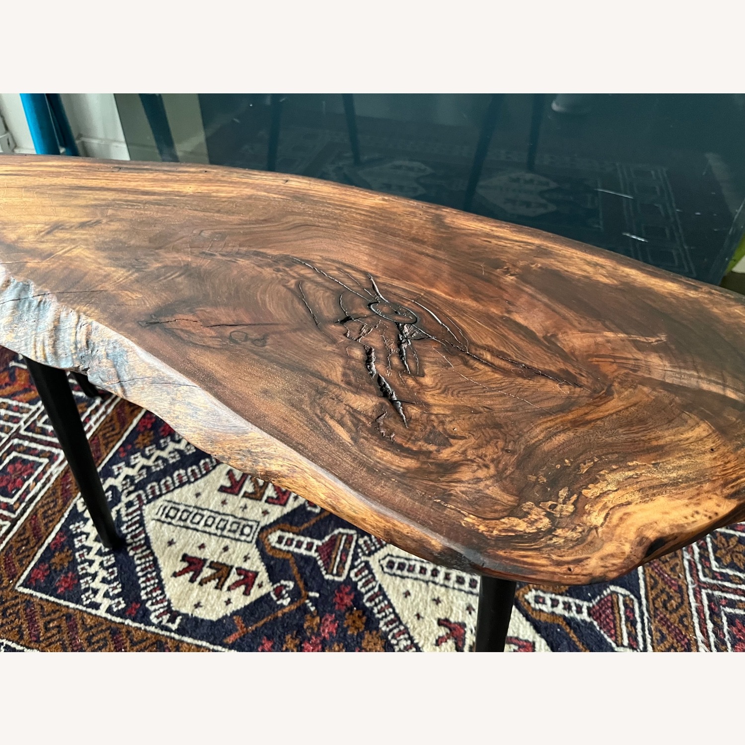 Live Edge Coffee Table Mid Century Style Cherry  - image-9