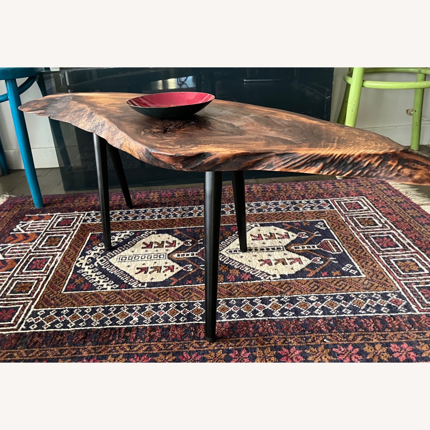 Live Edge Coffee Table Mid Century Style Cherry  - image-2