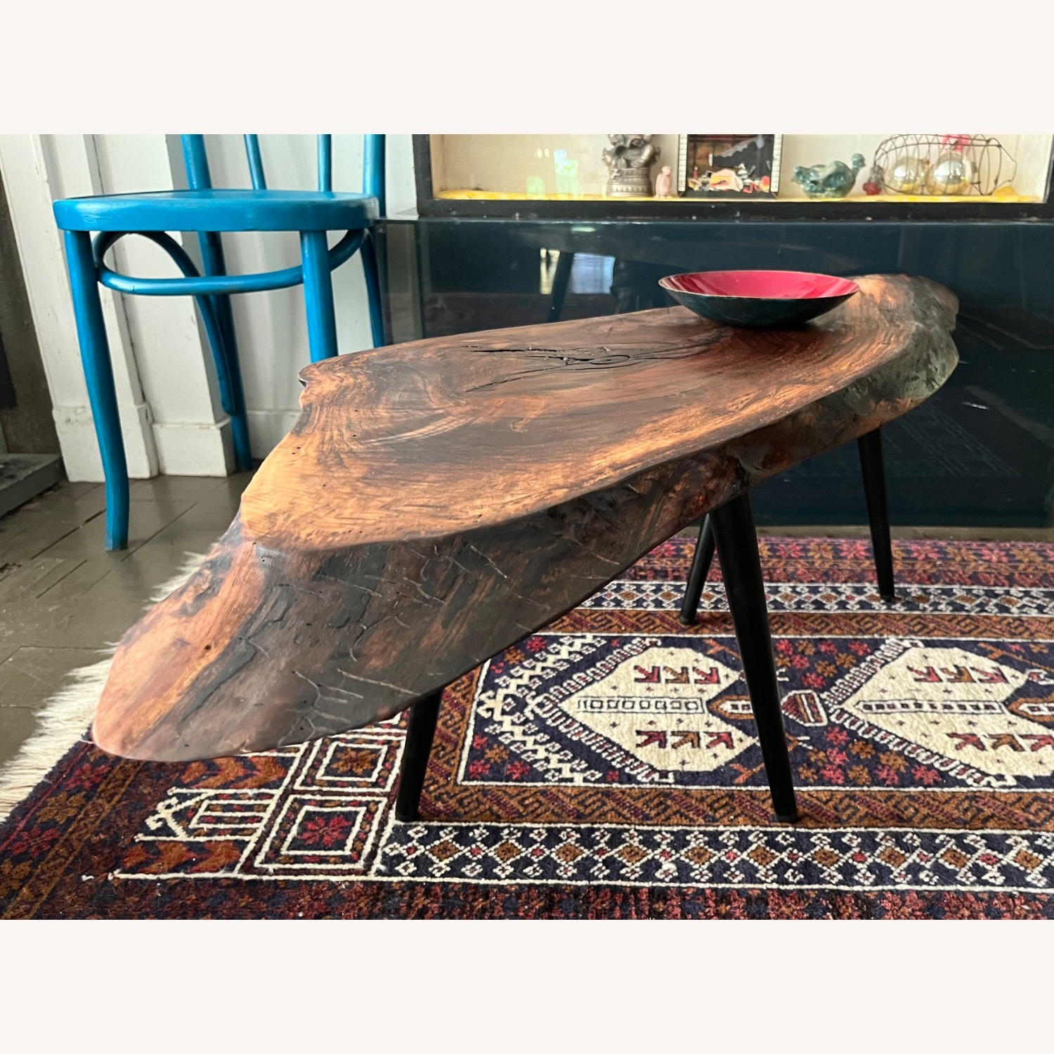 Live Edge Coffee Table Mid Century Style Cherry  - image-3