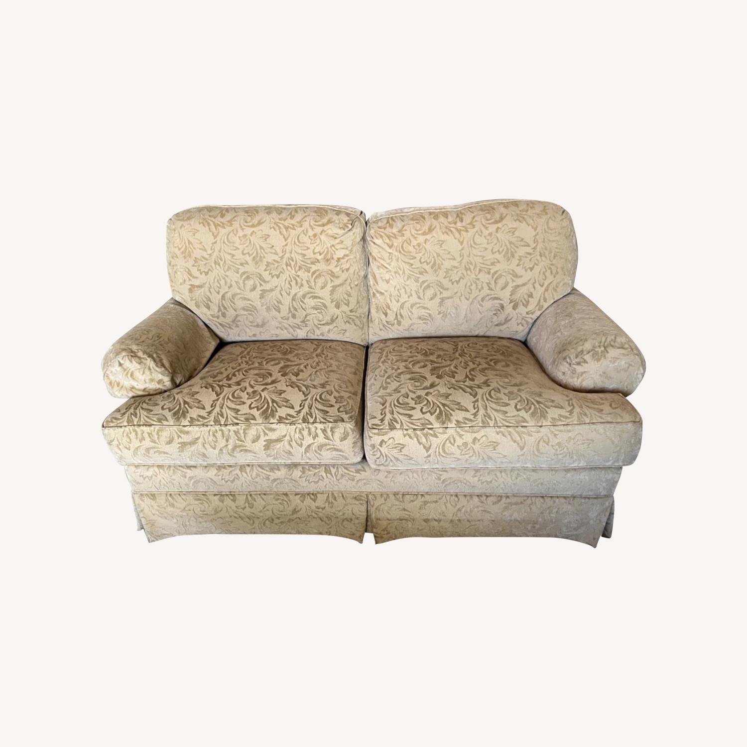 Thomasville 2-Cushion Beige Love Seat Couch  - image-0