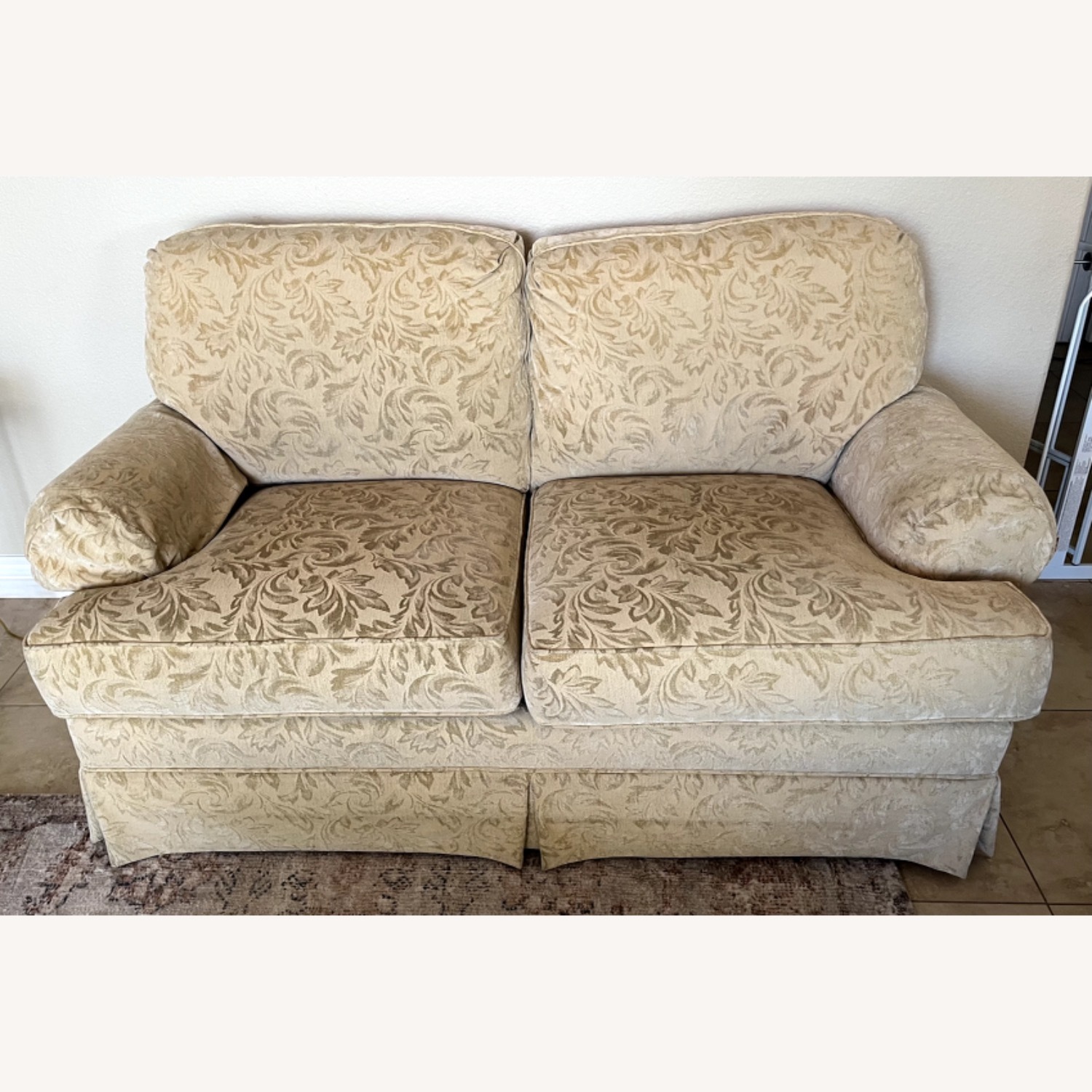 Thomasville 2-Cushion Beige Love Seat Couch  - image-1