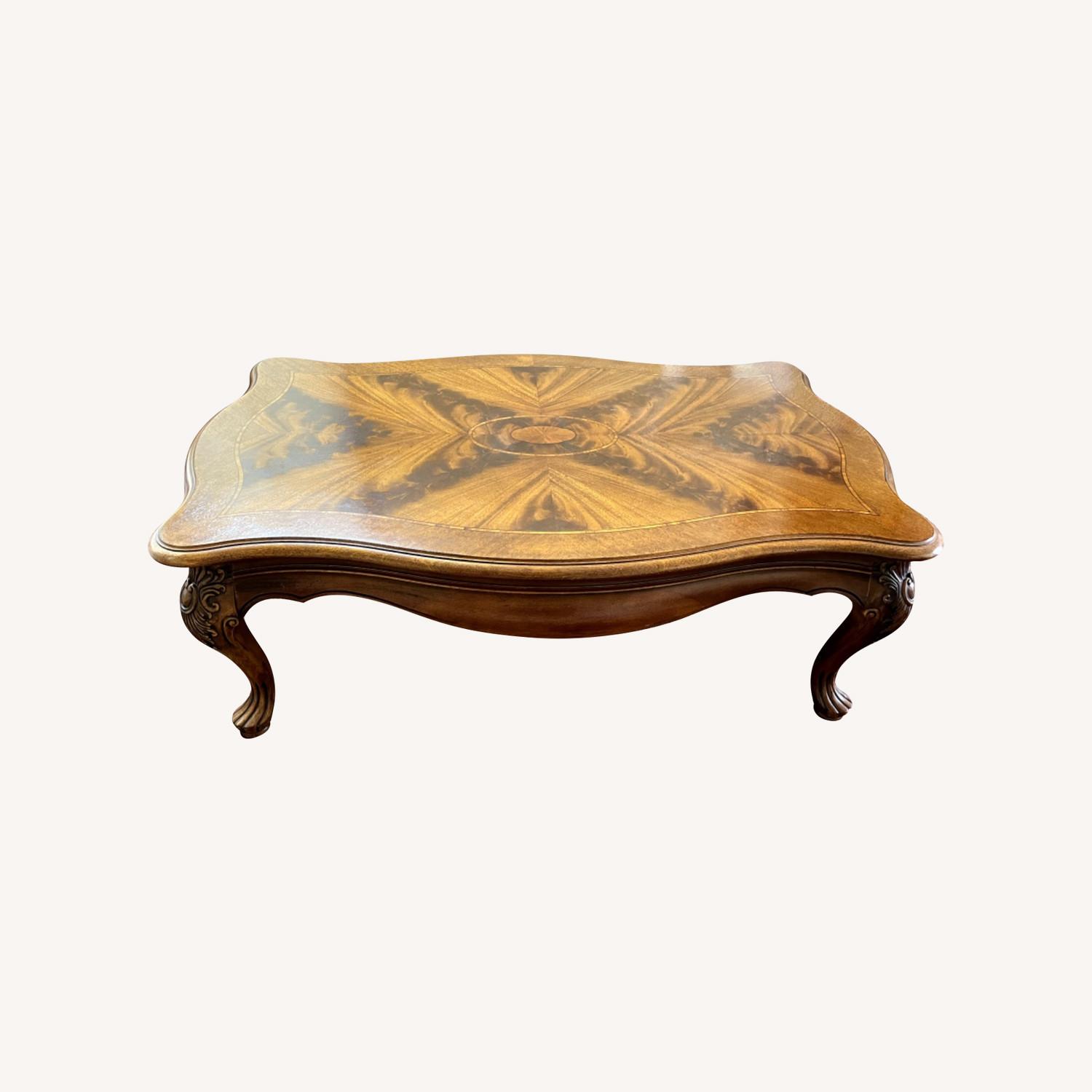 Thomasville Inlaid Mahogany Top Coffee Table - image-0