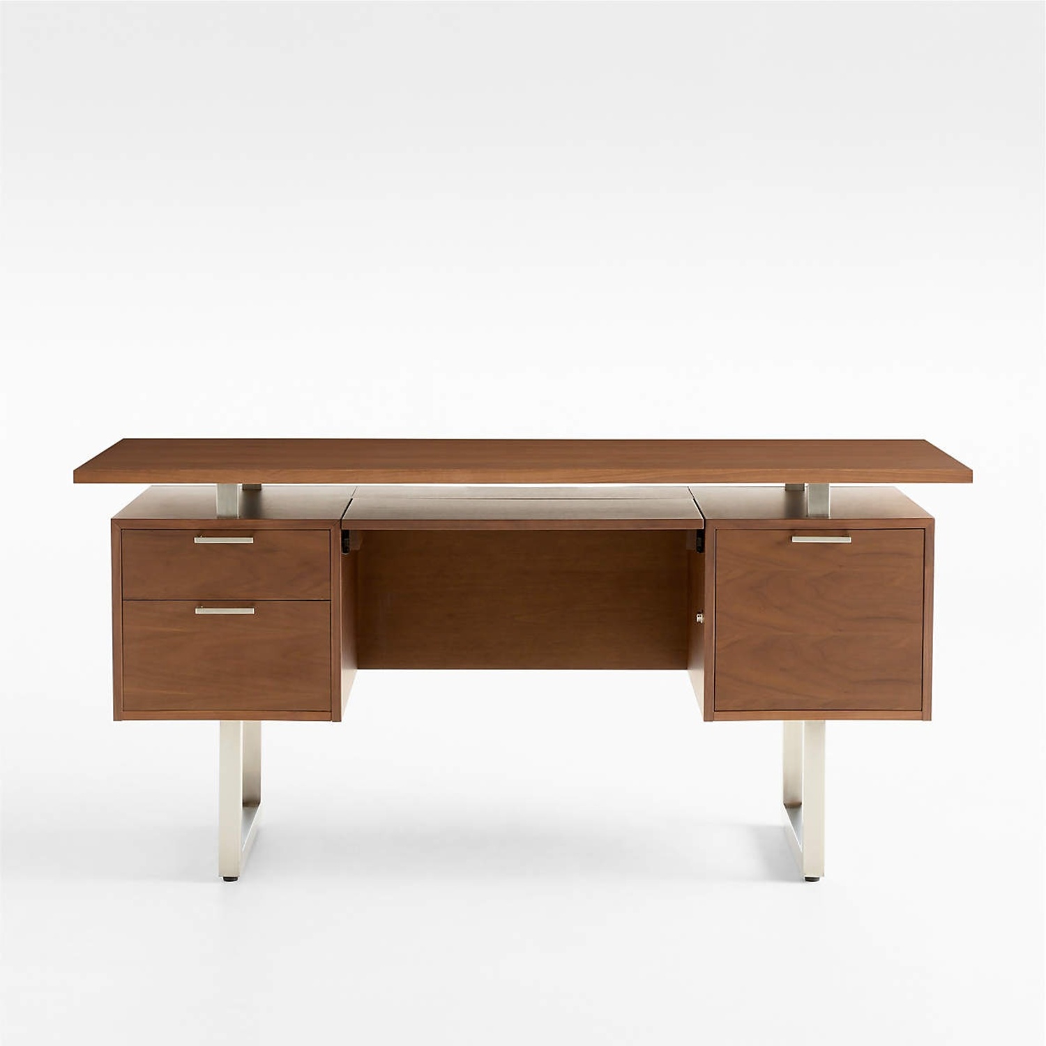 Crate & Barrel Clybourn Mid-Century Modern Walnut Executive Desk - image-7