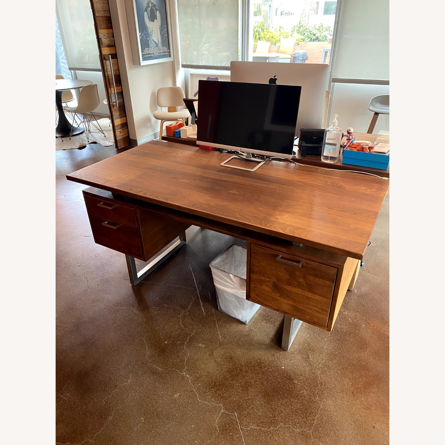 Crate & Barrel Clybourn Mid-Century Modern Walnut Executive Desk - image-1