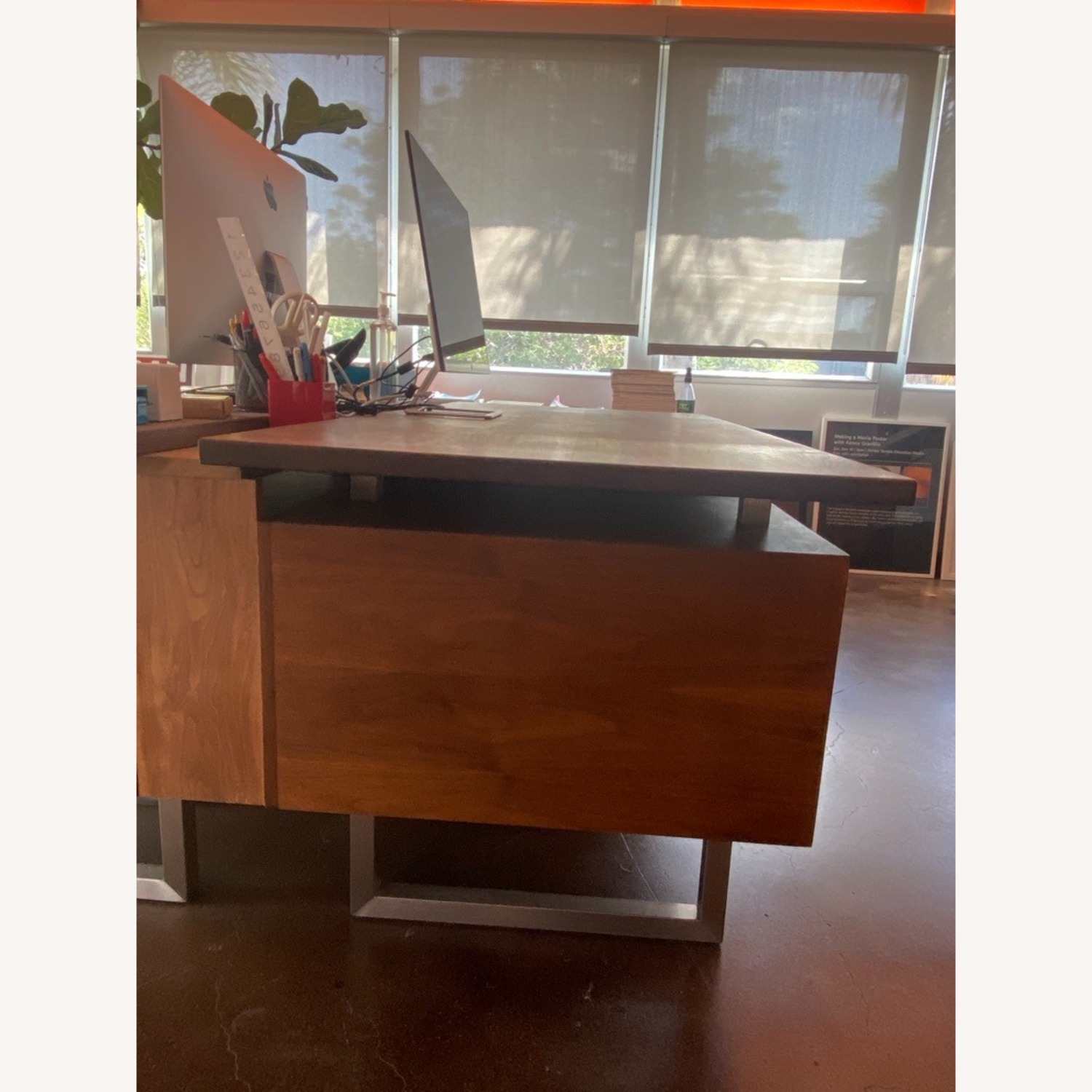 Crate & Barrel Clybourn Mid-Century Modern Walnut Executive Desk - image-2