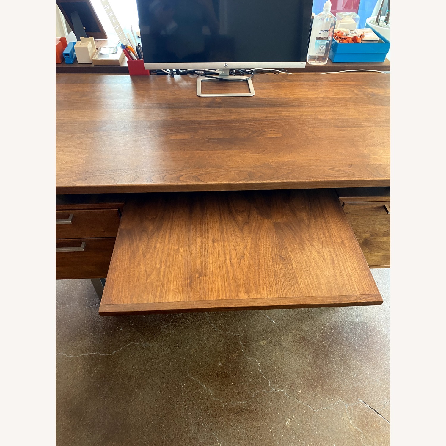 Crate & Barrel Clybourn Mid-Century Modern Walnut Executive Desk - image-5
