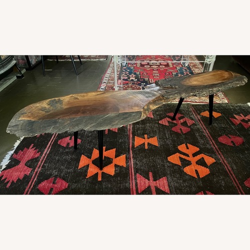 Used Live Edge Walnut Coffee Table Organic Style for sale on AptDeco
