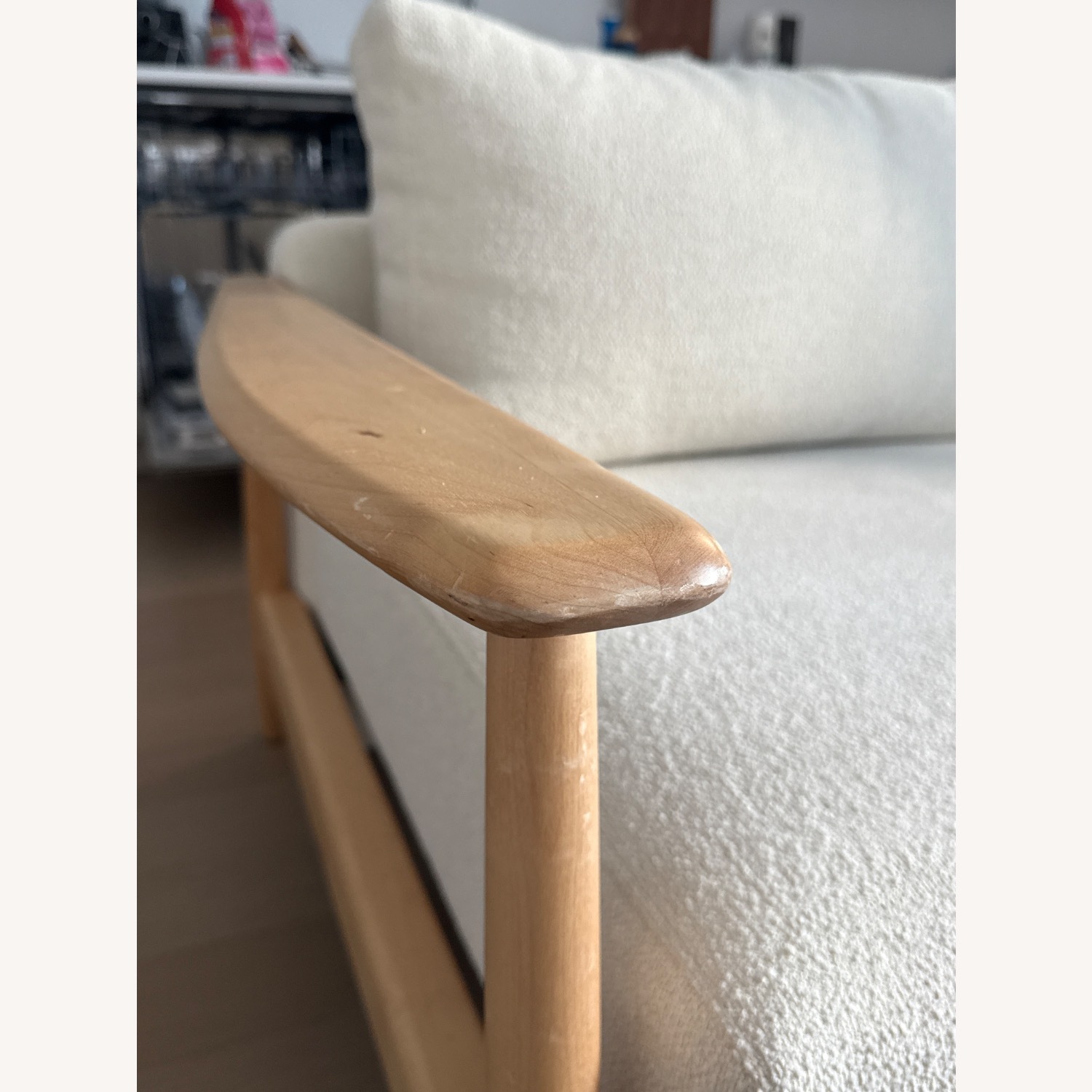 CB2 Una Ivory Boucle 84” Sleeper Sofa - image-4