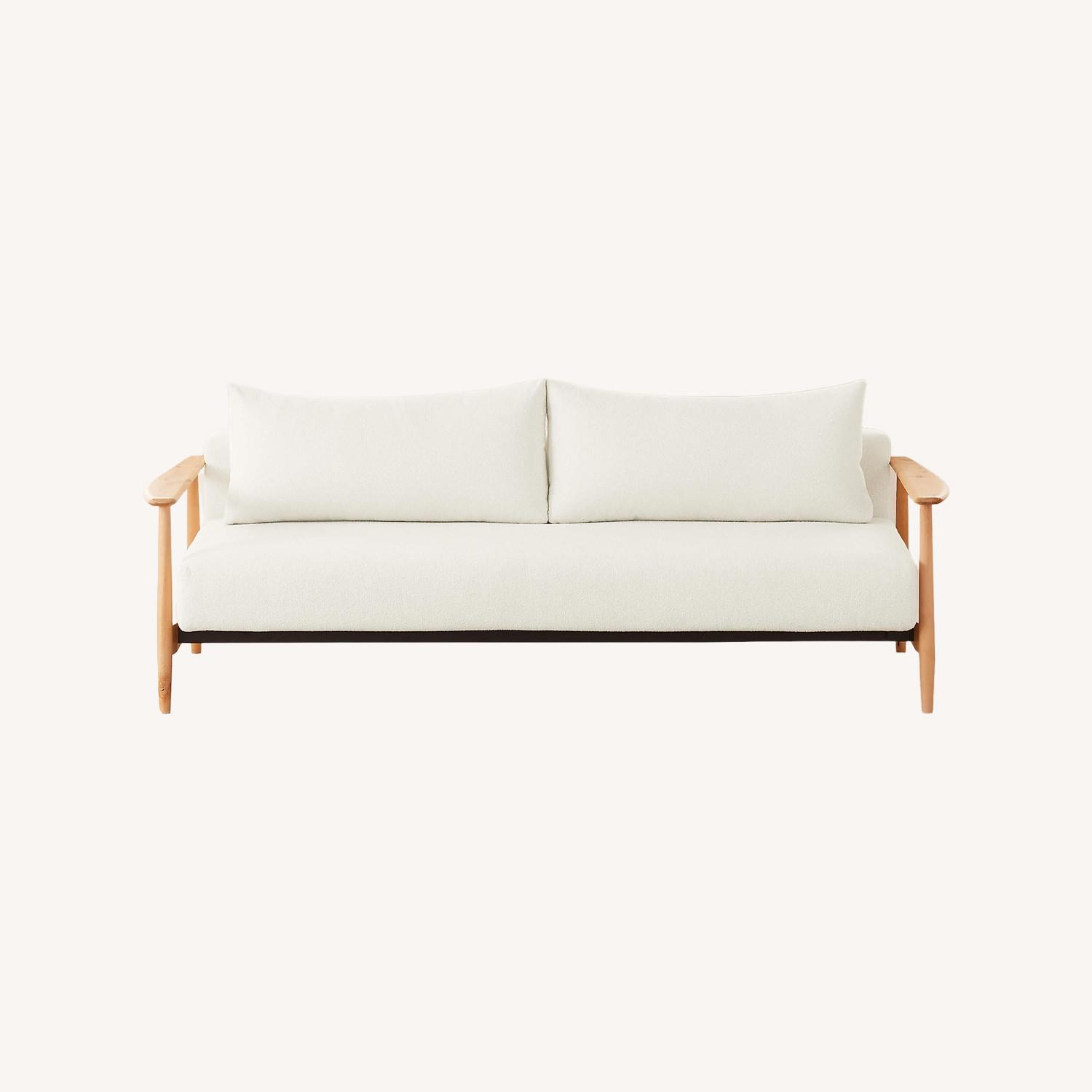 CB2 Una Ivory Boucle 84” Sleeper Sofa - image-0