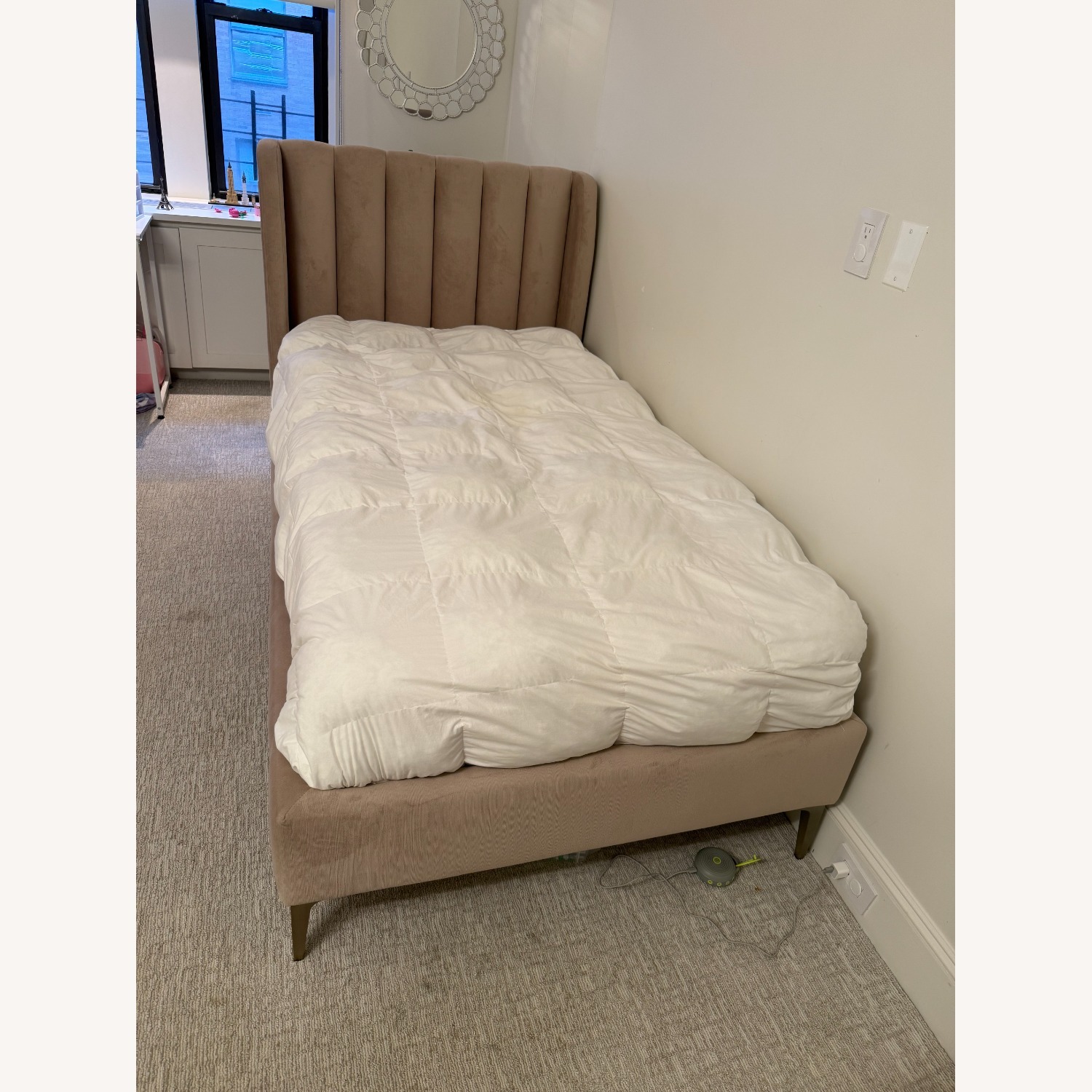 Pottery Barn Teen Avalon Twin Bed Velvet Blush - image-3