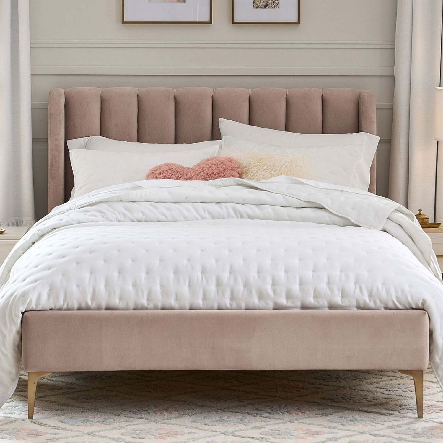 Pottery Barn Teen Avalon Twin Bed Velvet Blush - image-6