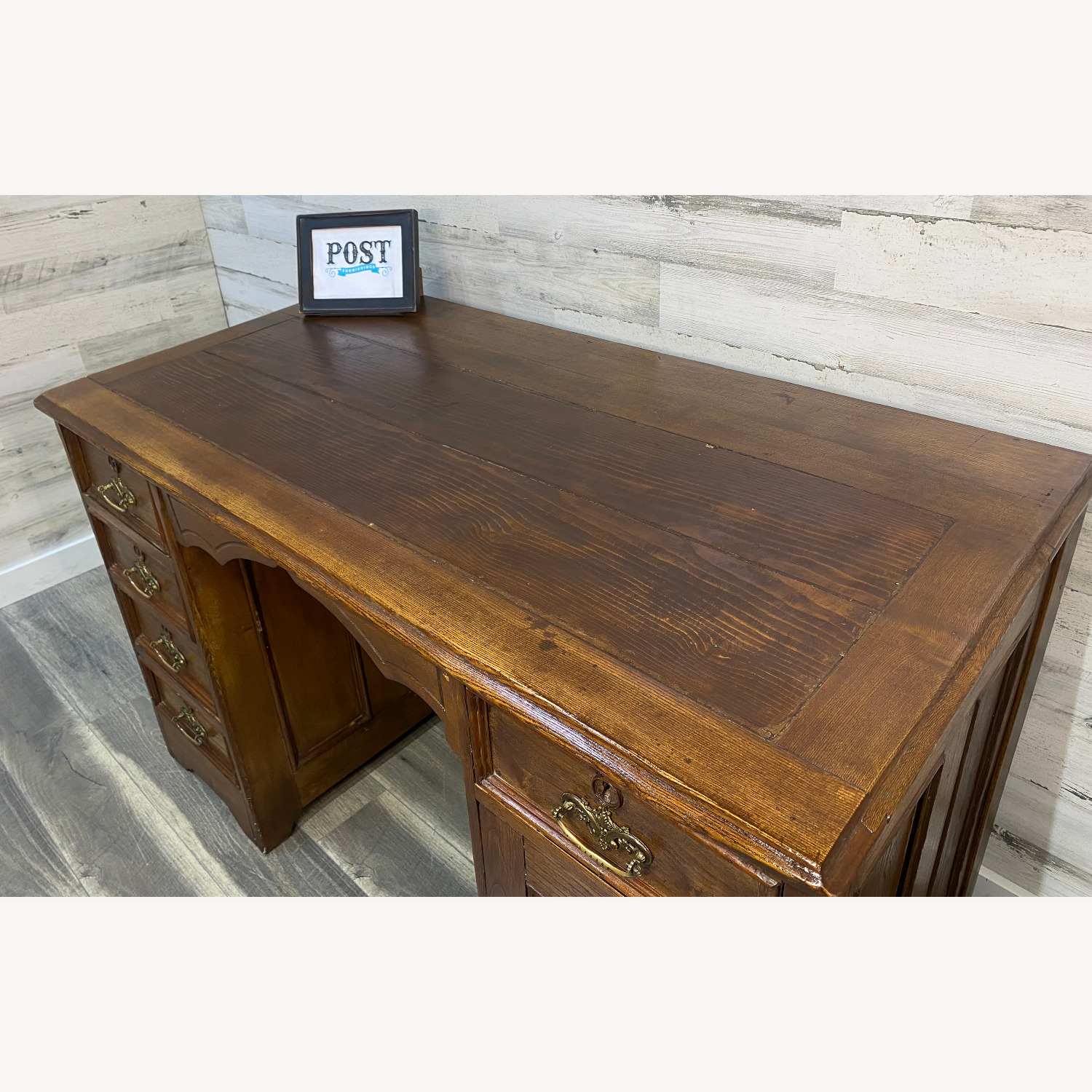 Antique Solid Wood Writing Desk - image-3