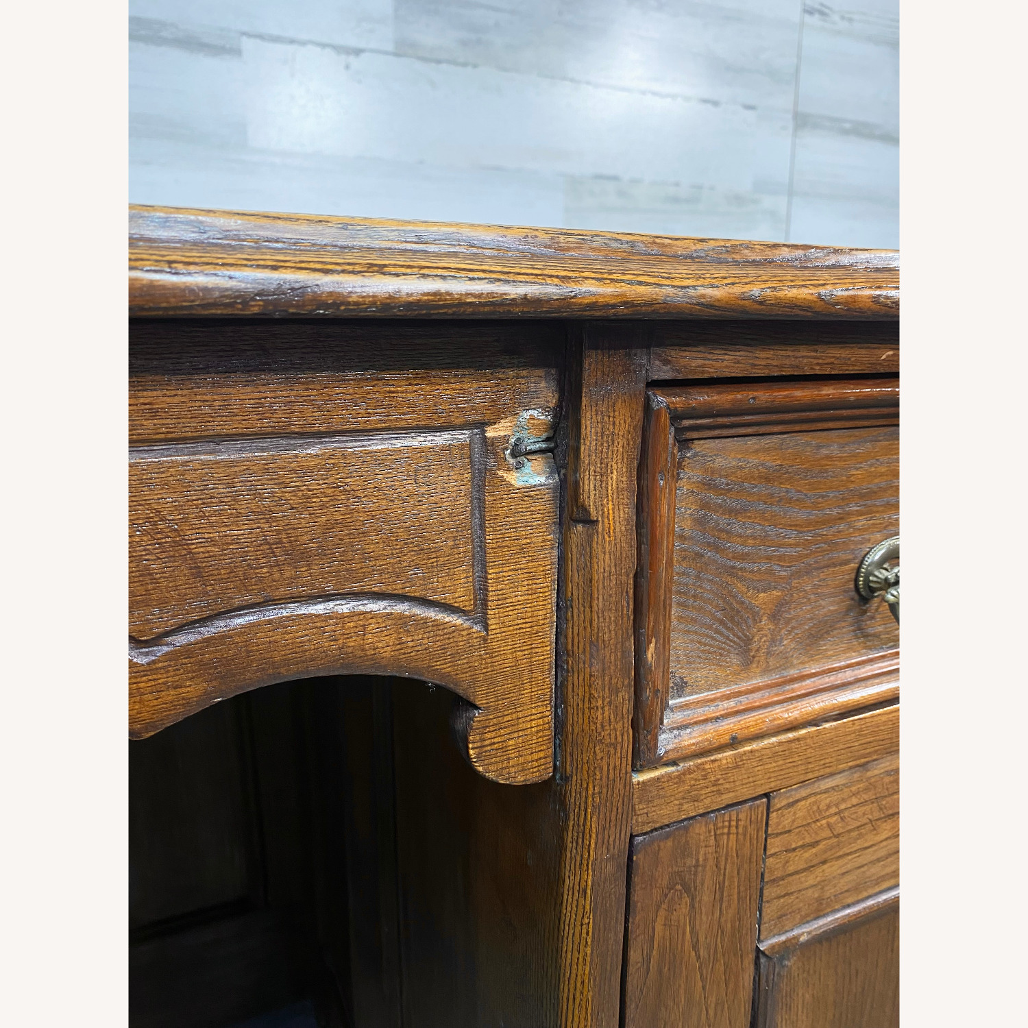 Antique Solid Wood Writing Desk - image-6