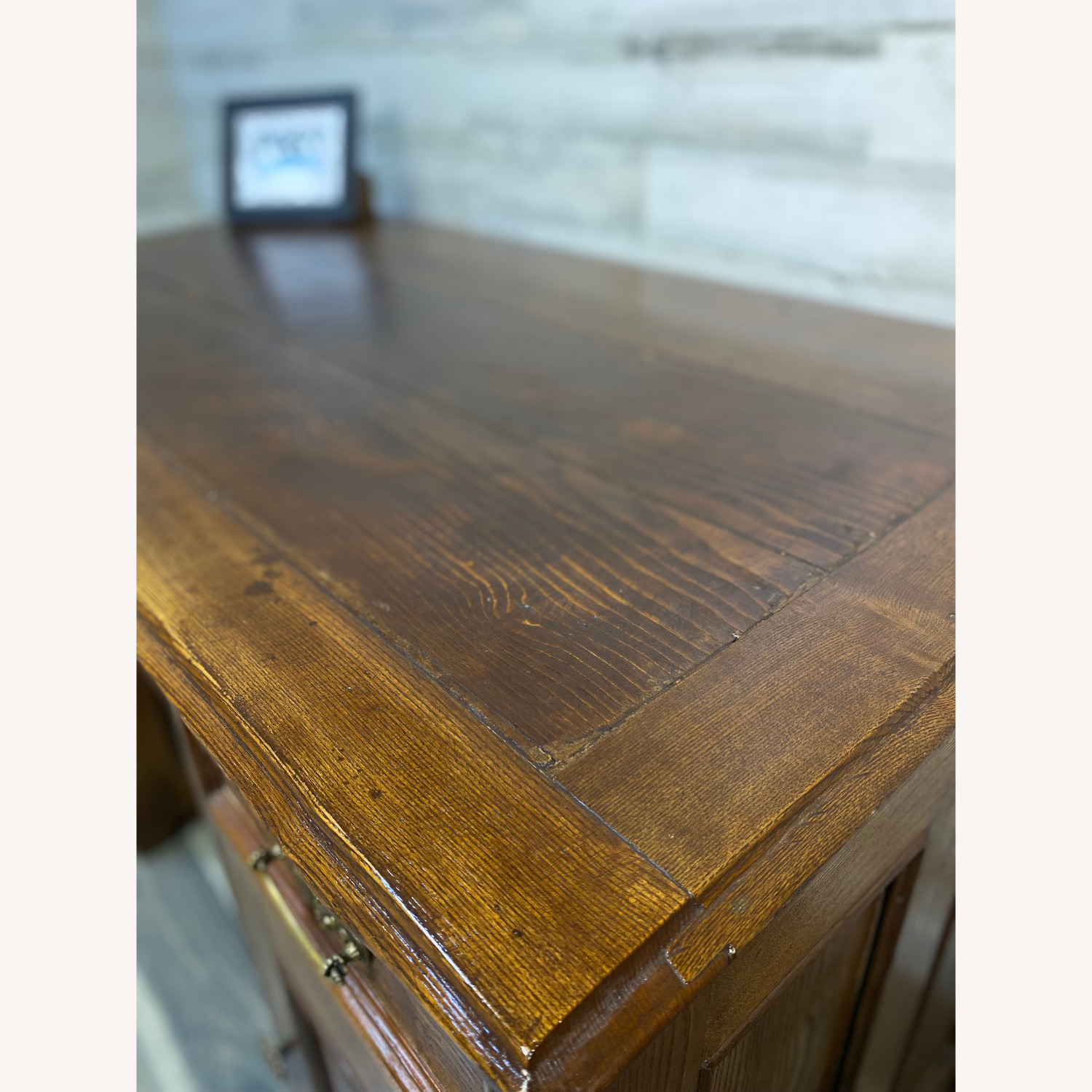 Antique Solid Wood Writing Desk - image-4