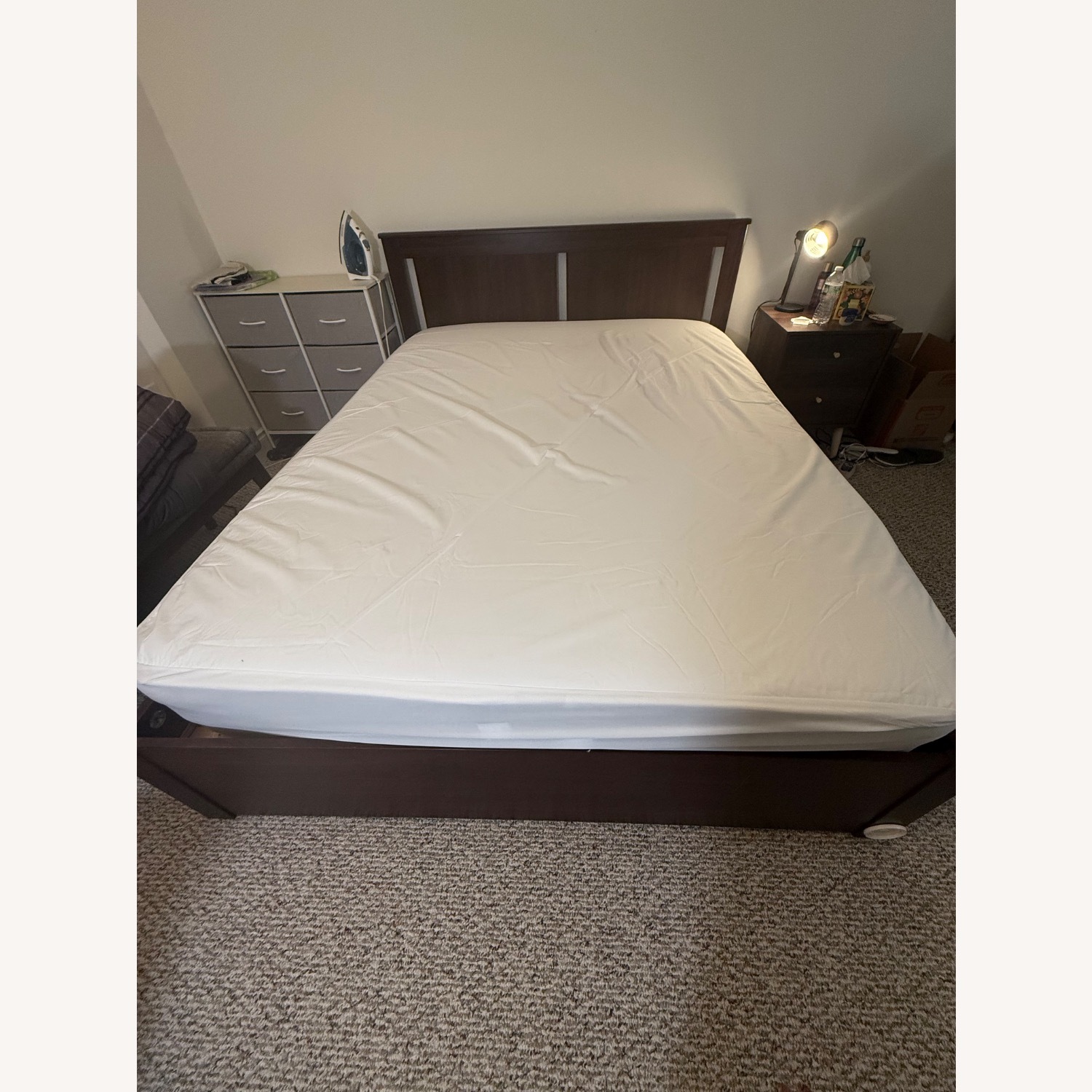 IKEA Songesand Wooden Queen Bed Frame w Storage - image-3