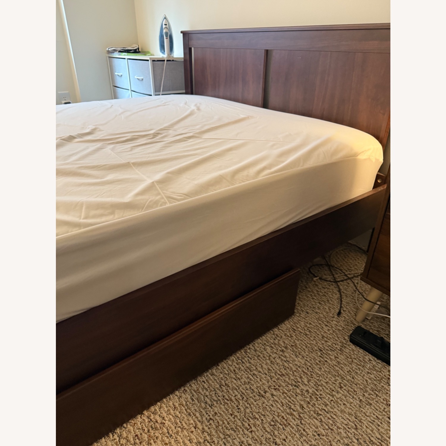 IKEA Songesand Wooden Queen Bed Frame w Storage - image-7