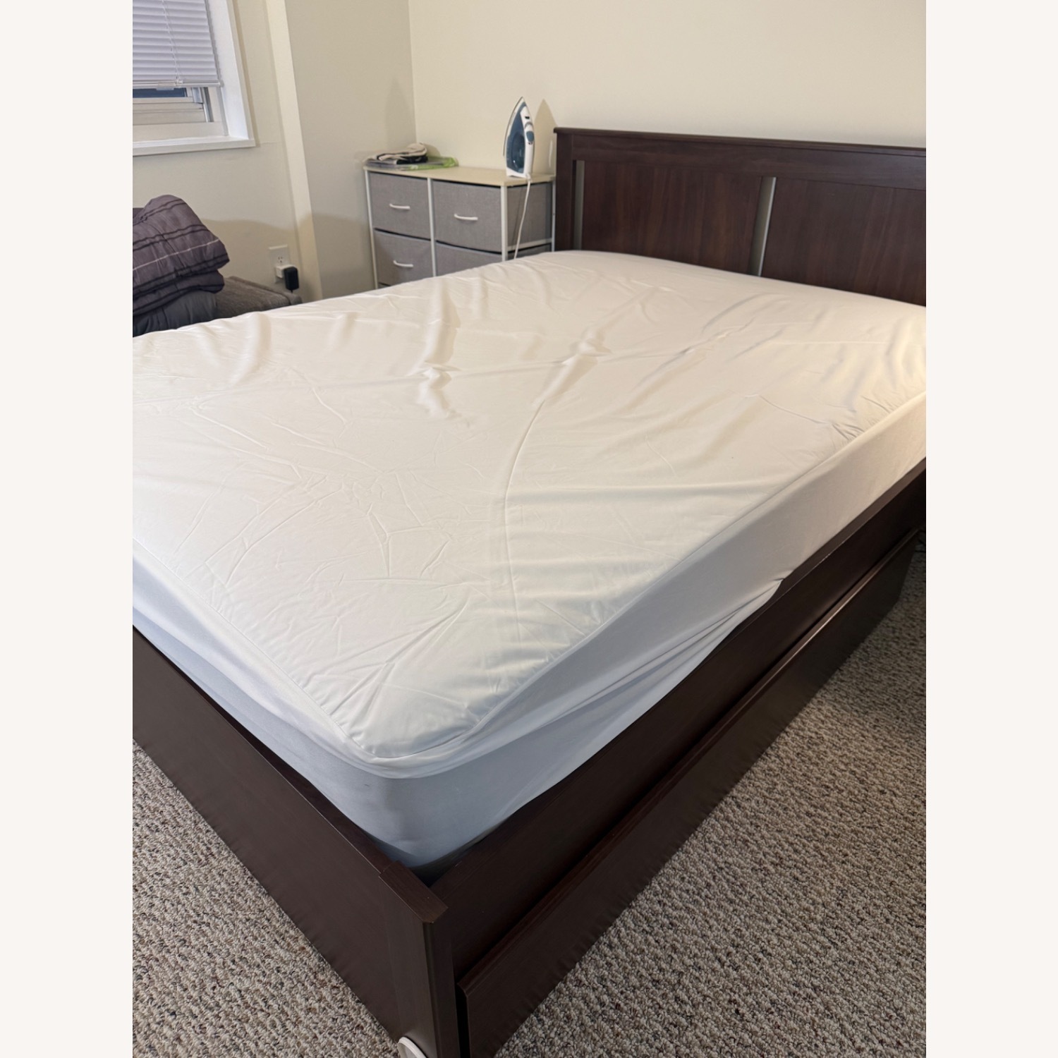IKEA Songesand Wooden Queen Bed Frame w Storage - image-1