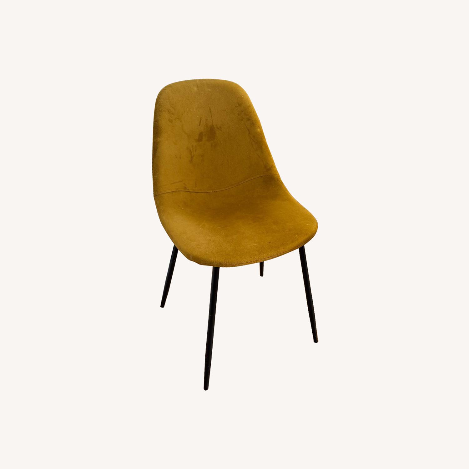 Wayfair George Oliver 4 Yellow Velvet Chairs - image-0