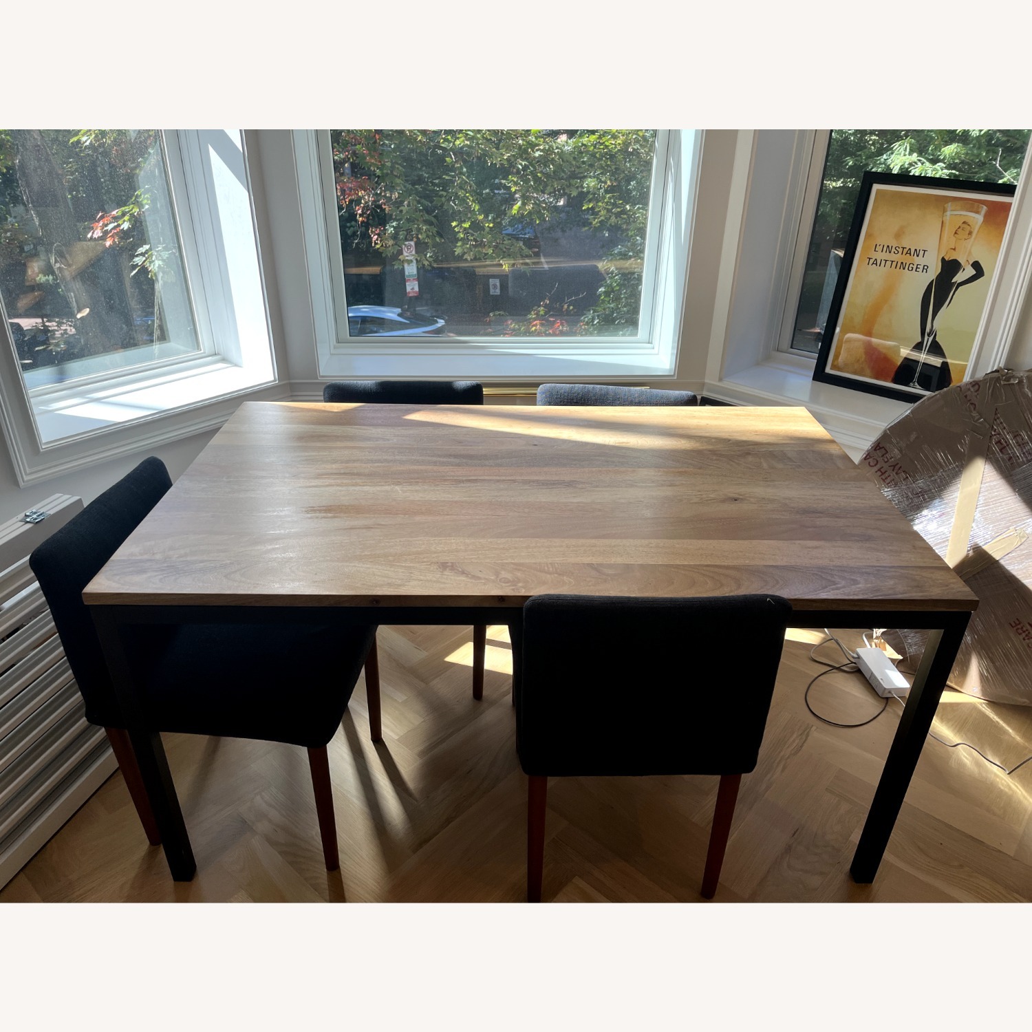 West Elm Box Frame Dining Table 60” Raw Mango - image-1