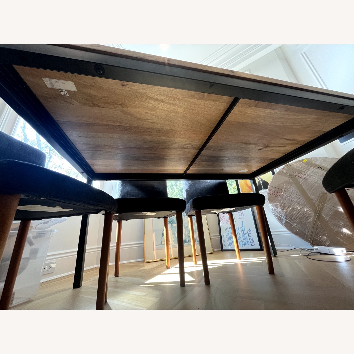 West Elm Box Frame Dining Table 60” Raw Mango - image-4