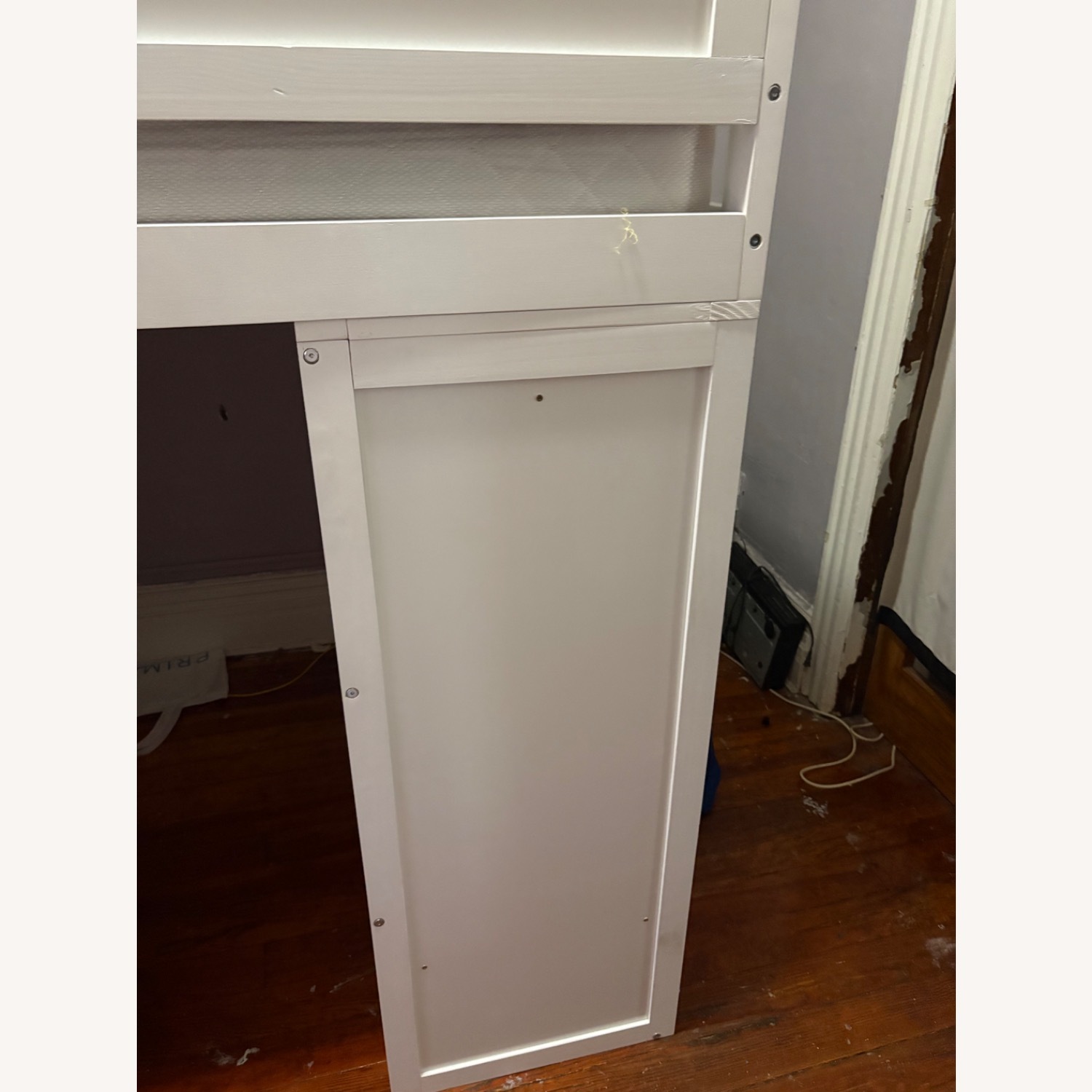 Wood Loft Bed with Wardrobes, Desk and 2 Drawers - image-4