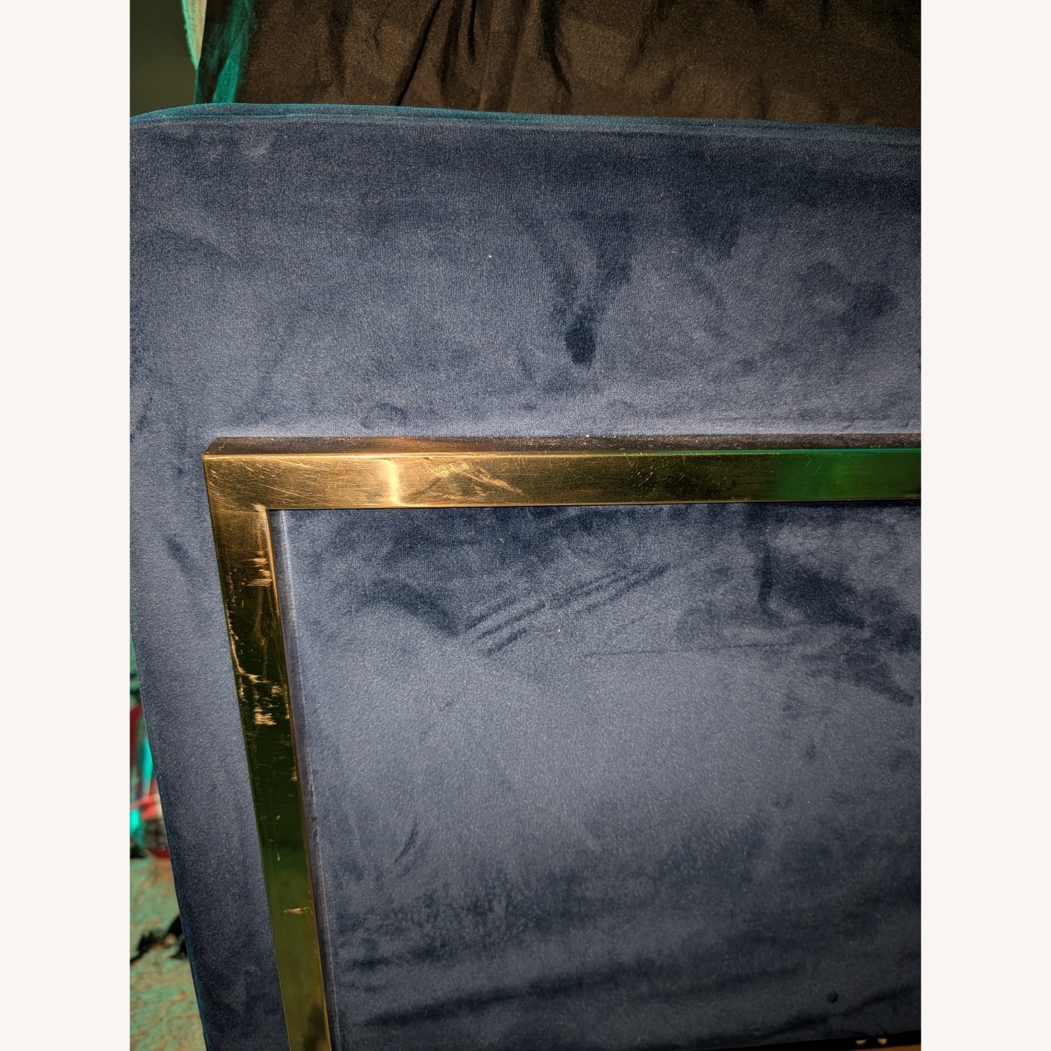 Velvet Loveseat With Gold Chrome - image-3