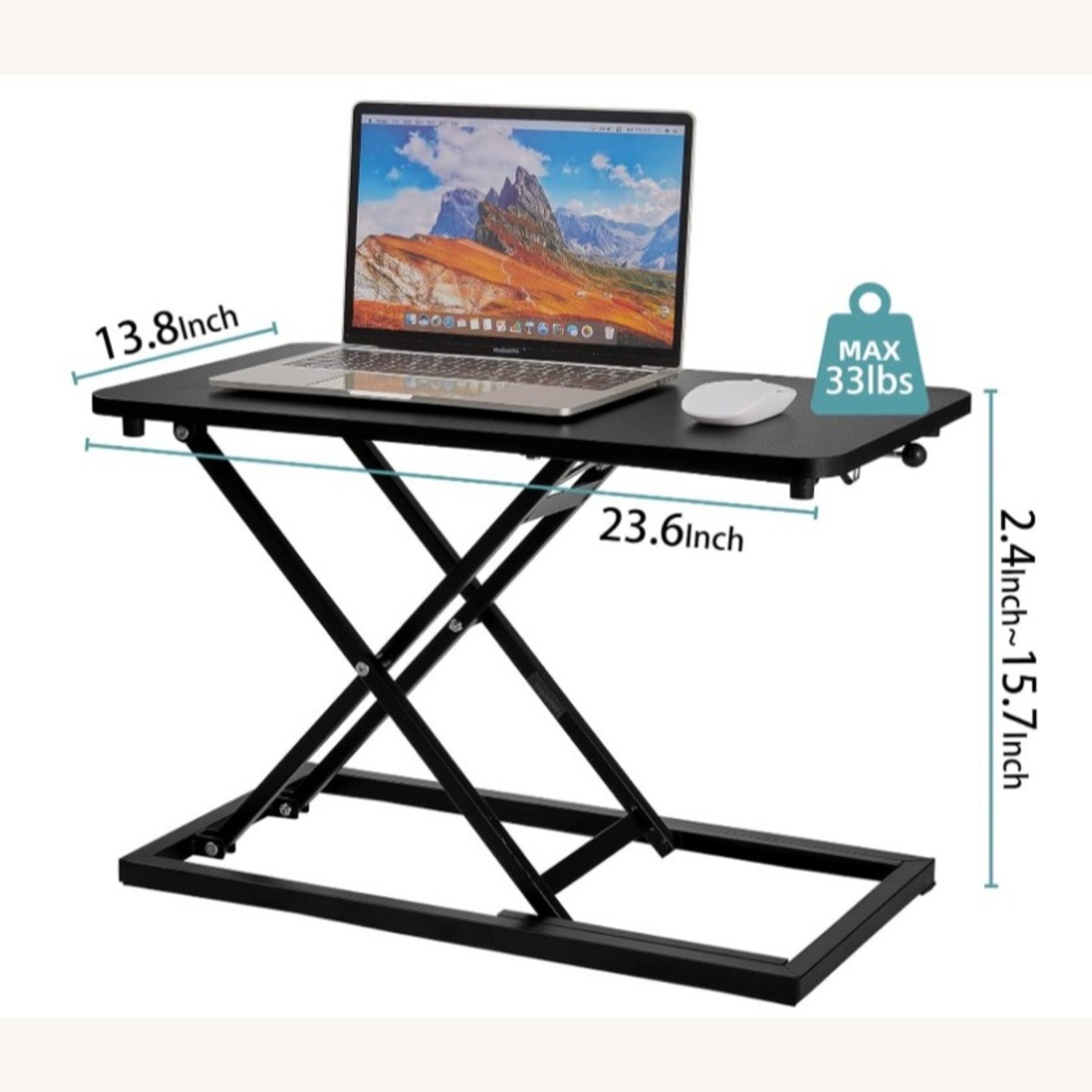Amazon Stand up Desk Riser on The Table Matte Black - image-1