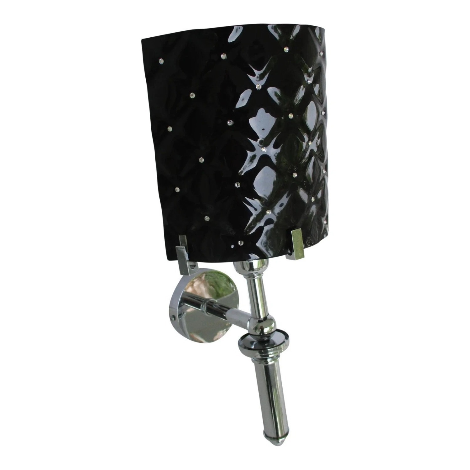 Murano Glass Black Diamond Swarovski Wall Sconce - image-1