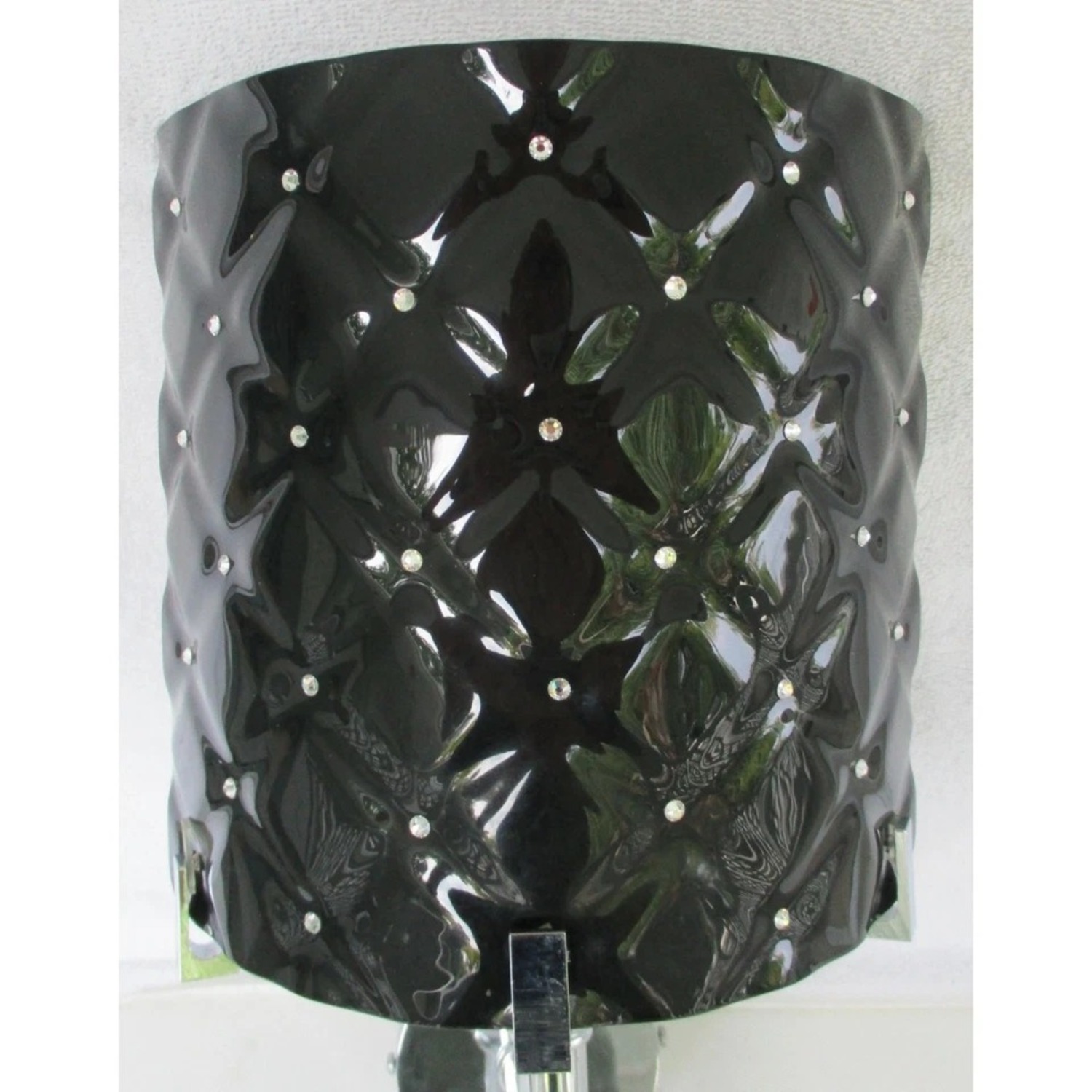 Murano Glass Black Diamond Swarovski Wall Sconce - image-4
