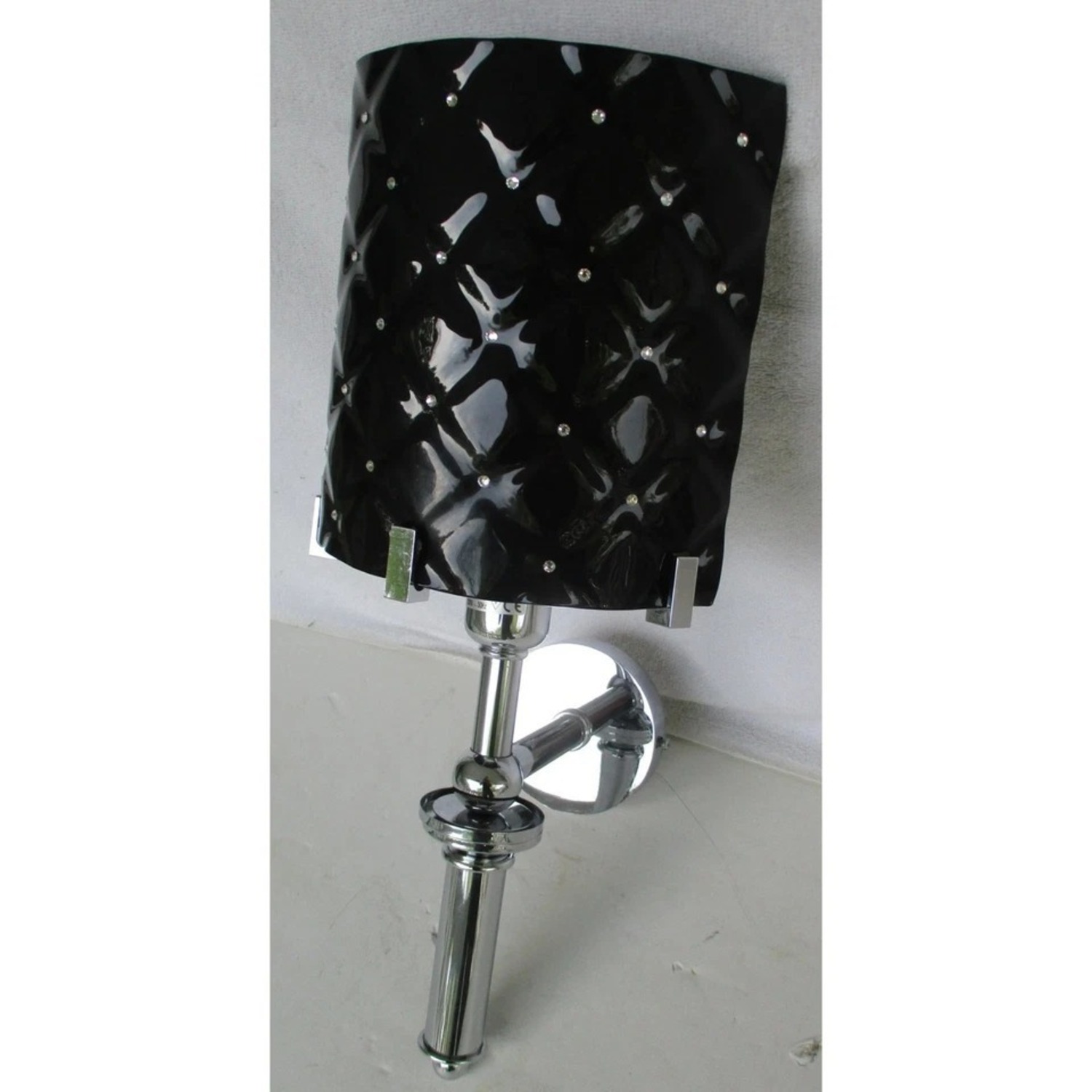 Murano Glass Black Diamond Swarovski Wall Sconce - image-3