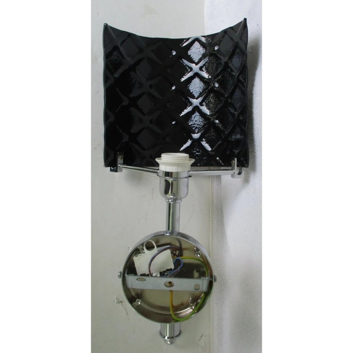 Murano Glass Black Diamond Swarovski Wall Sconce - image-5