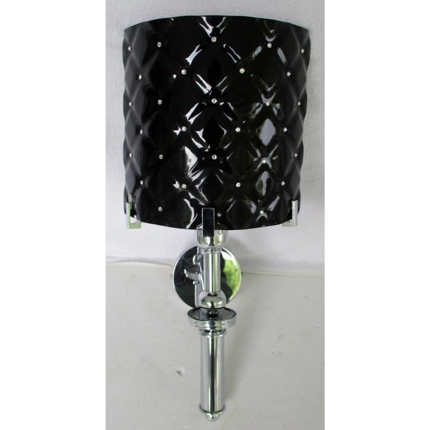 Murano Glass Black Diamond Swarovski Wall Sconce - image-2
