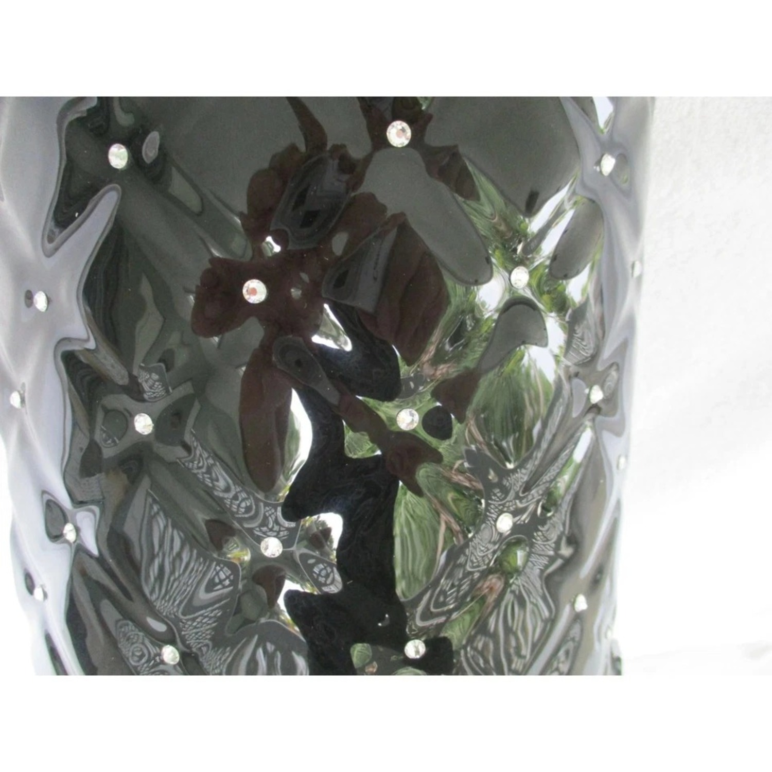 Murano Glass Black Diamond Swarovski Wall Sconce - image-6