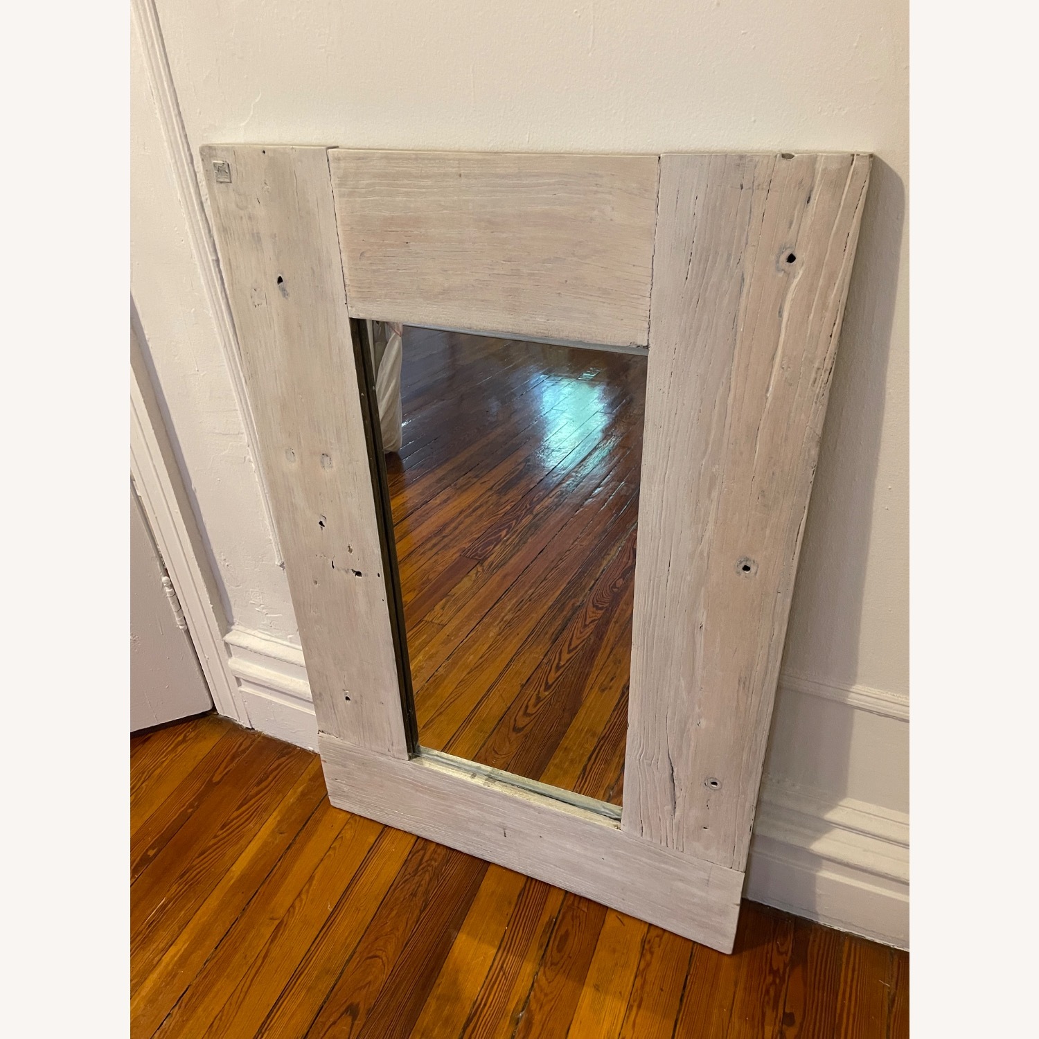 Shabby Chic White Wash Wooden Mirror - image-4