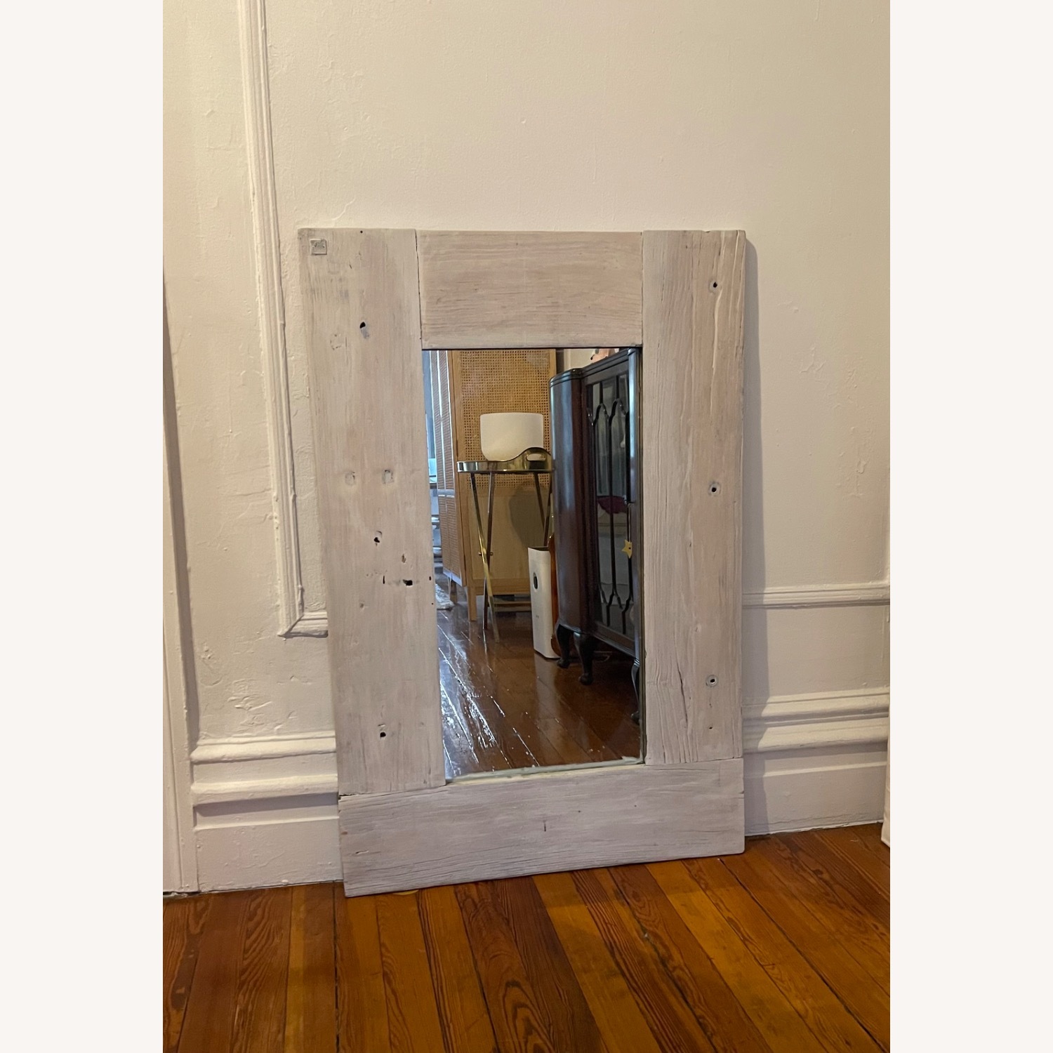 Shabby Chic White Wash Wooden Mirror - image-2