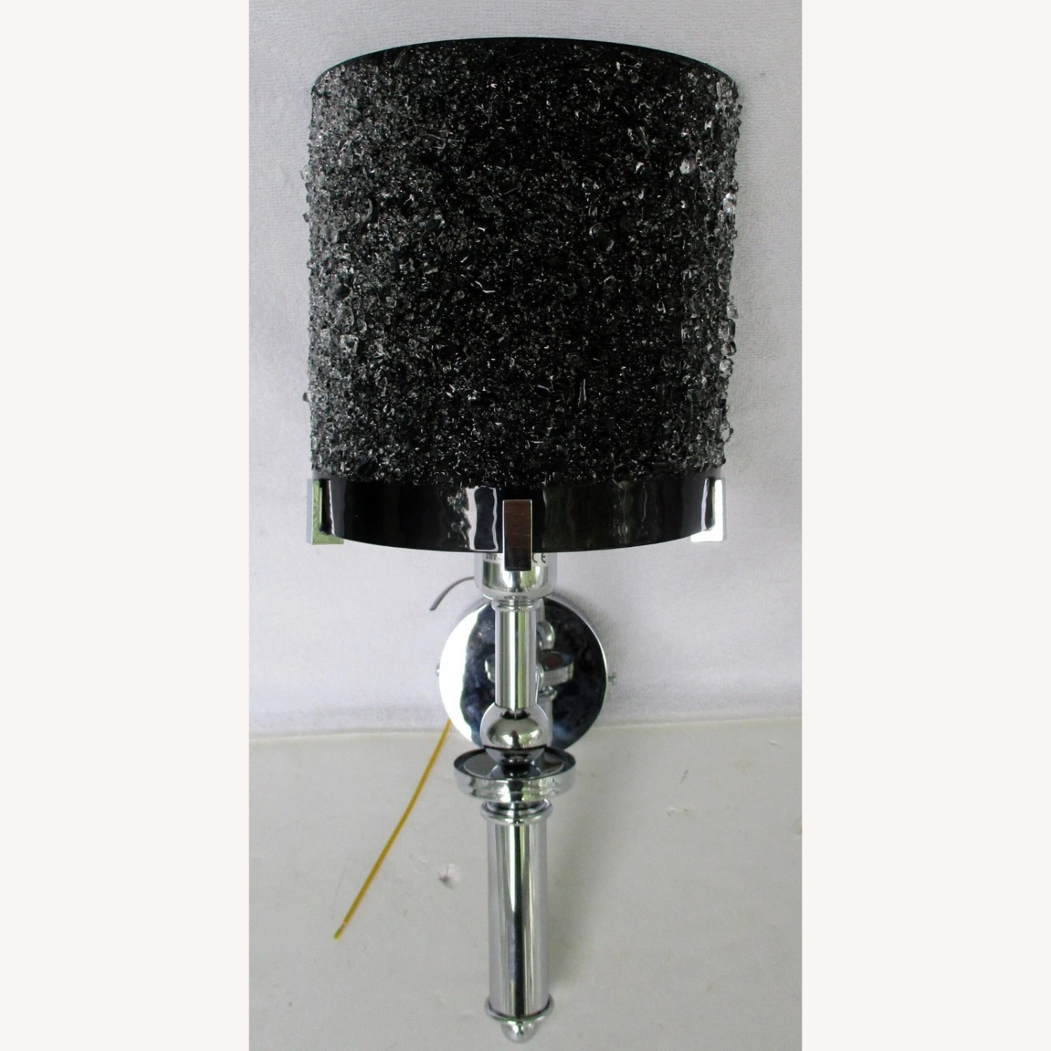 Murano Glass Black Ice Chrome Wall Sconce - image-1