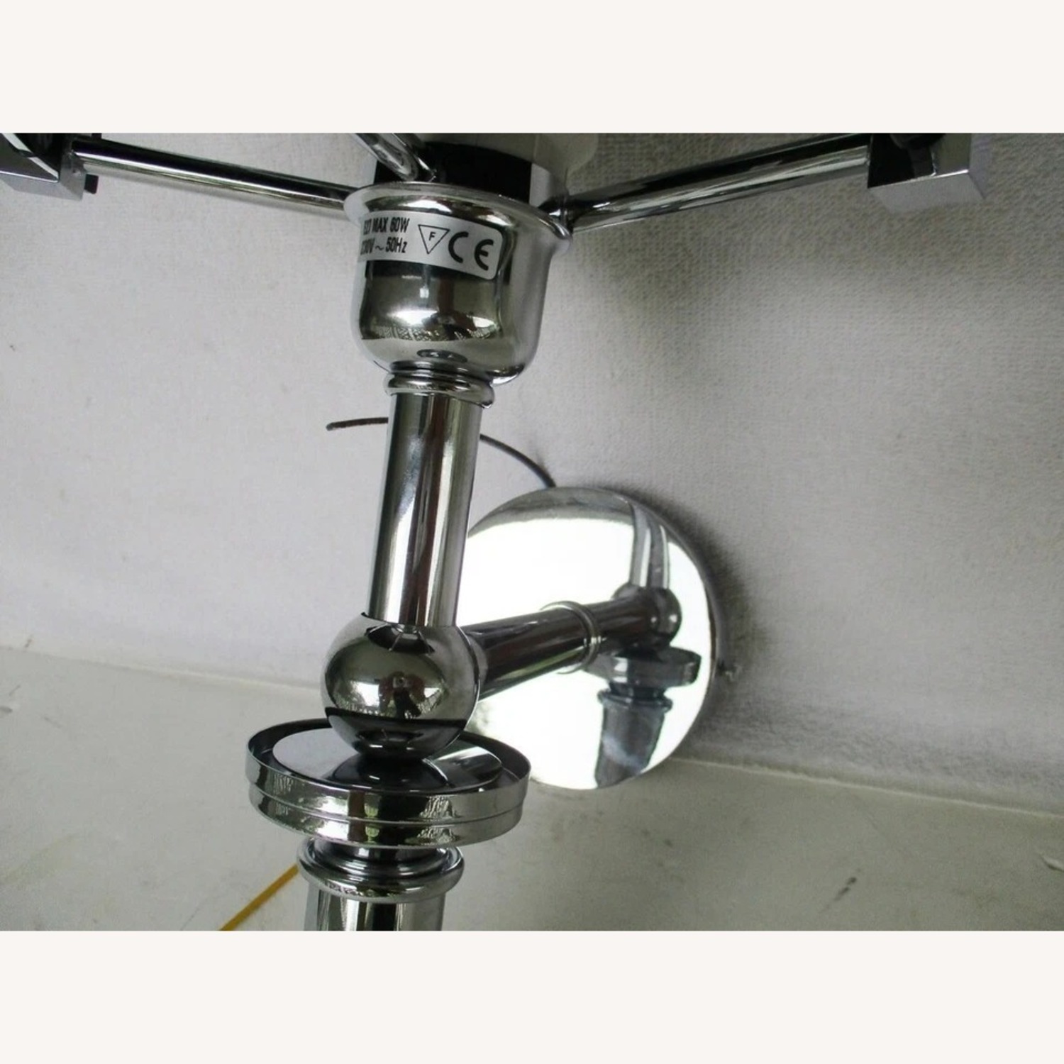 Murano Glass Black Ice Chrome Wall Sconce - image-6