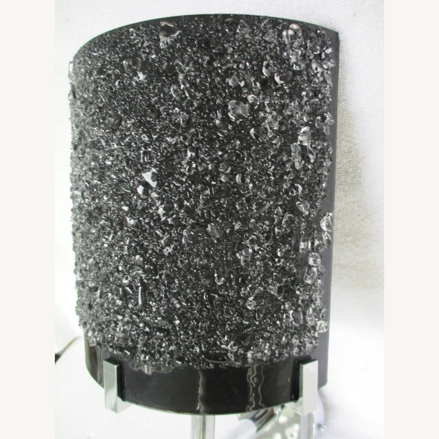 Murano Glass Black Ice Chrome Wall Sconce - image-5
