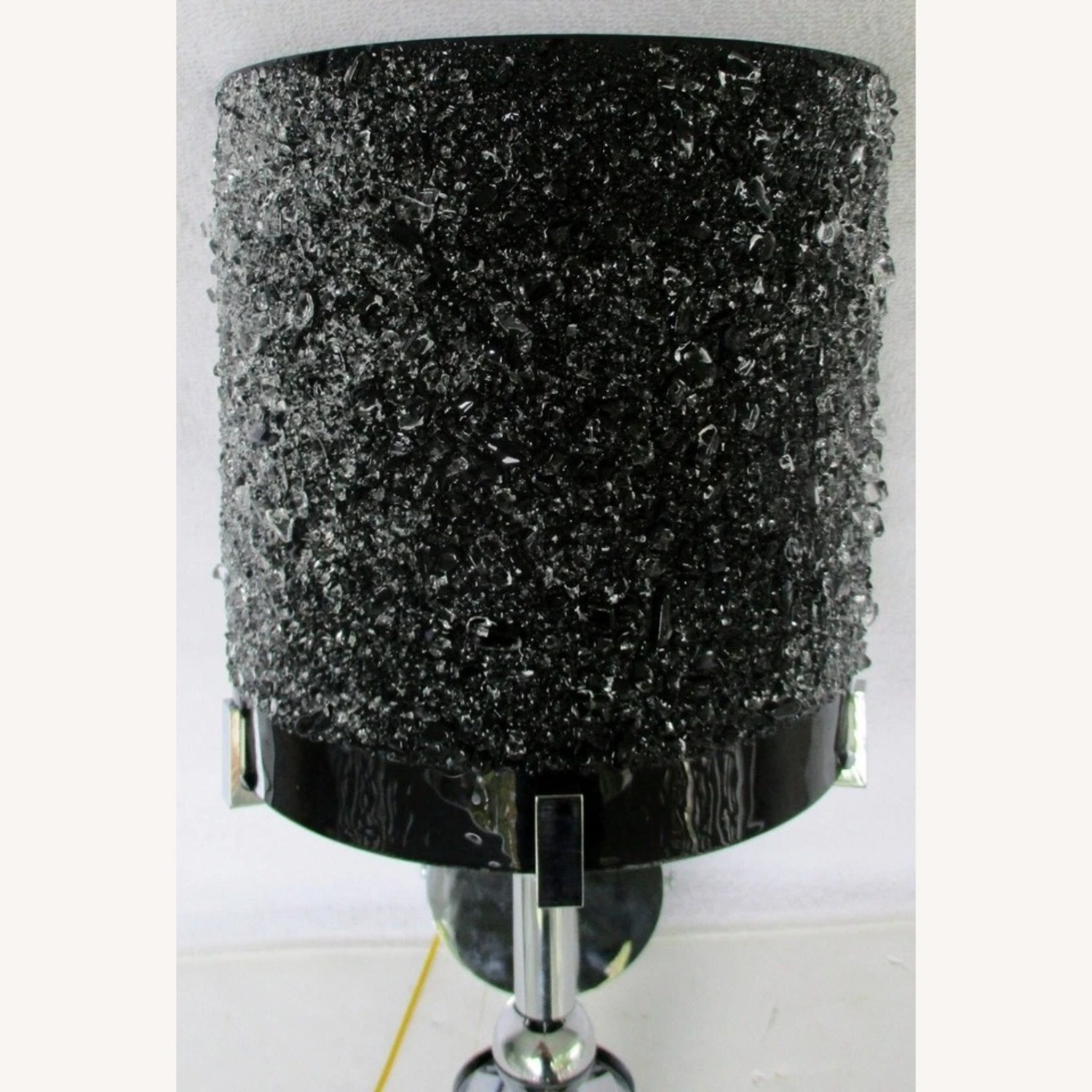 Murano Glass Black Ice Chrome Wall Sconce - image-4
