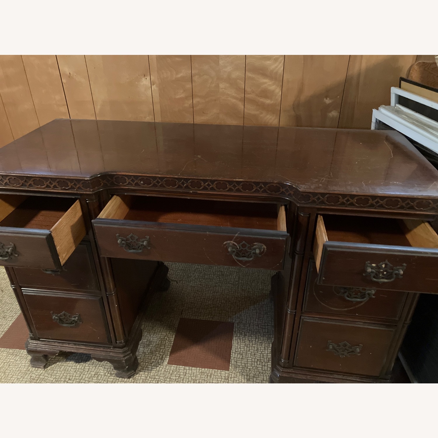 Vintage Desk with 7 Drawers - image-7