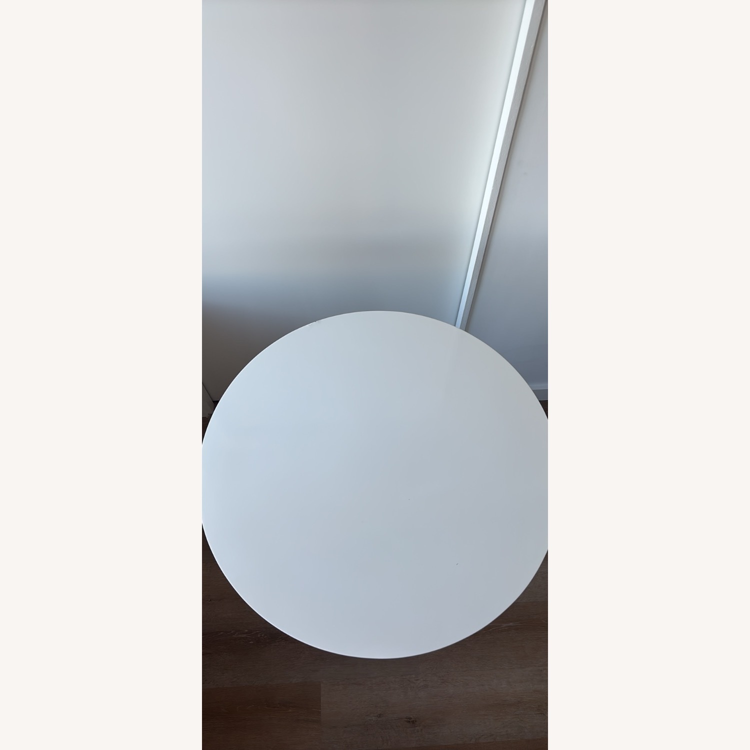 White Round Counter Height Table with Gold Base - image-5