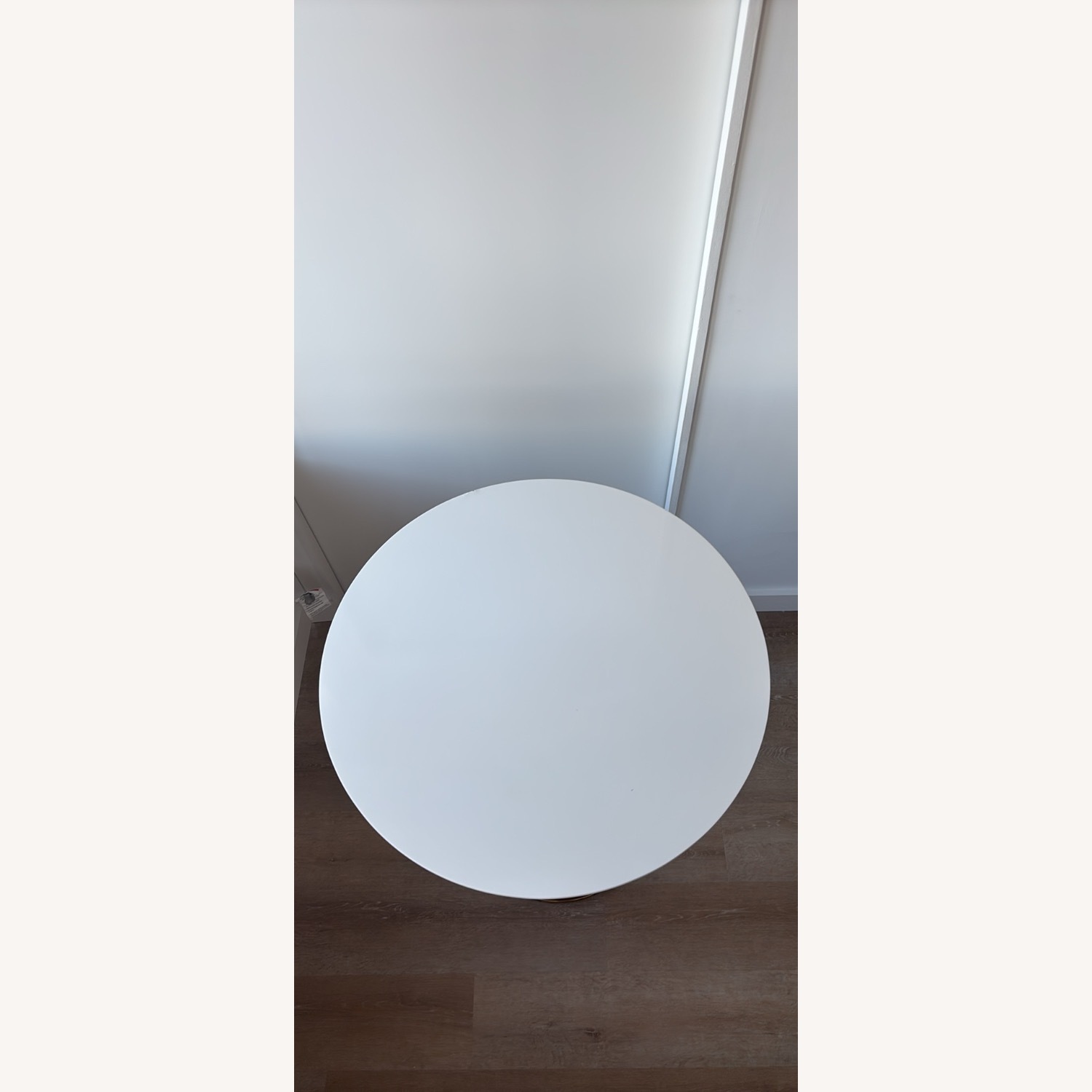White Round Counter Height Table with Gold Base - image-6