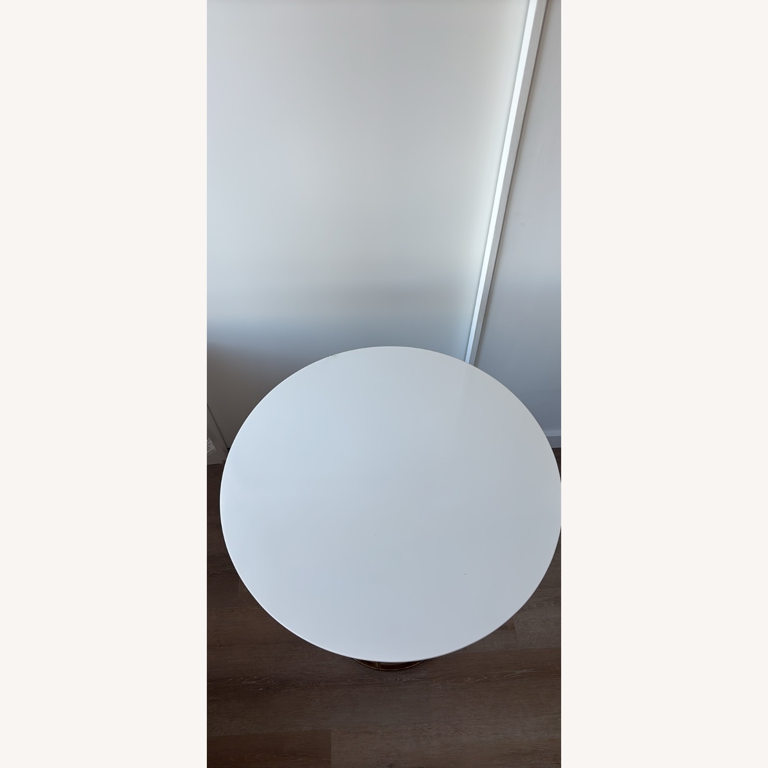 White Round Counter Height Table with Gold Base - image-4