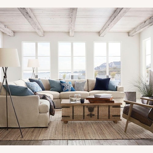 Used Pottery Barn Kaplan Chest Coffee Table for sale on AptDeco