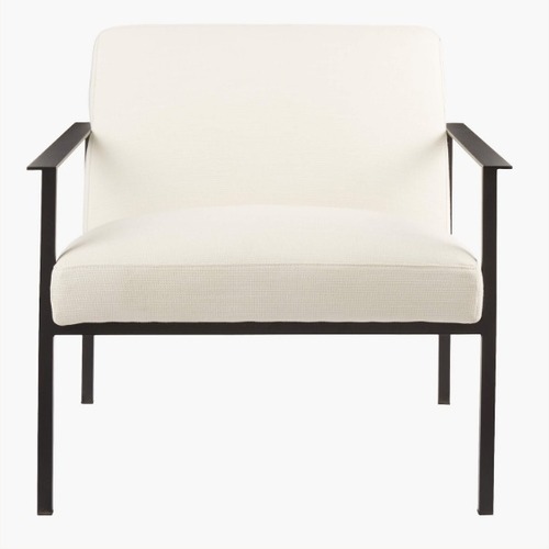 Used CB2 Cue Chair, White with Black Metal for sale on AptDeco